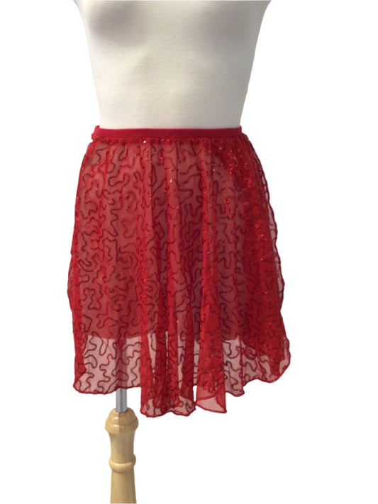 Red Sequin Short Skirt