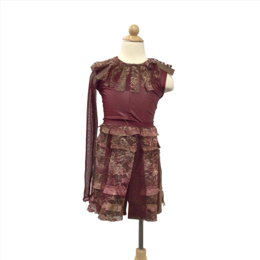 Burgundy Pleather Two Piece