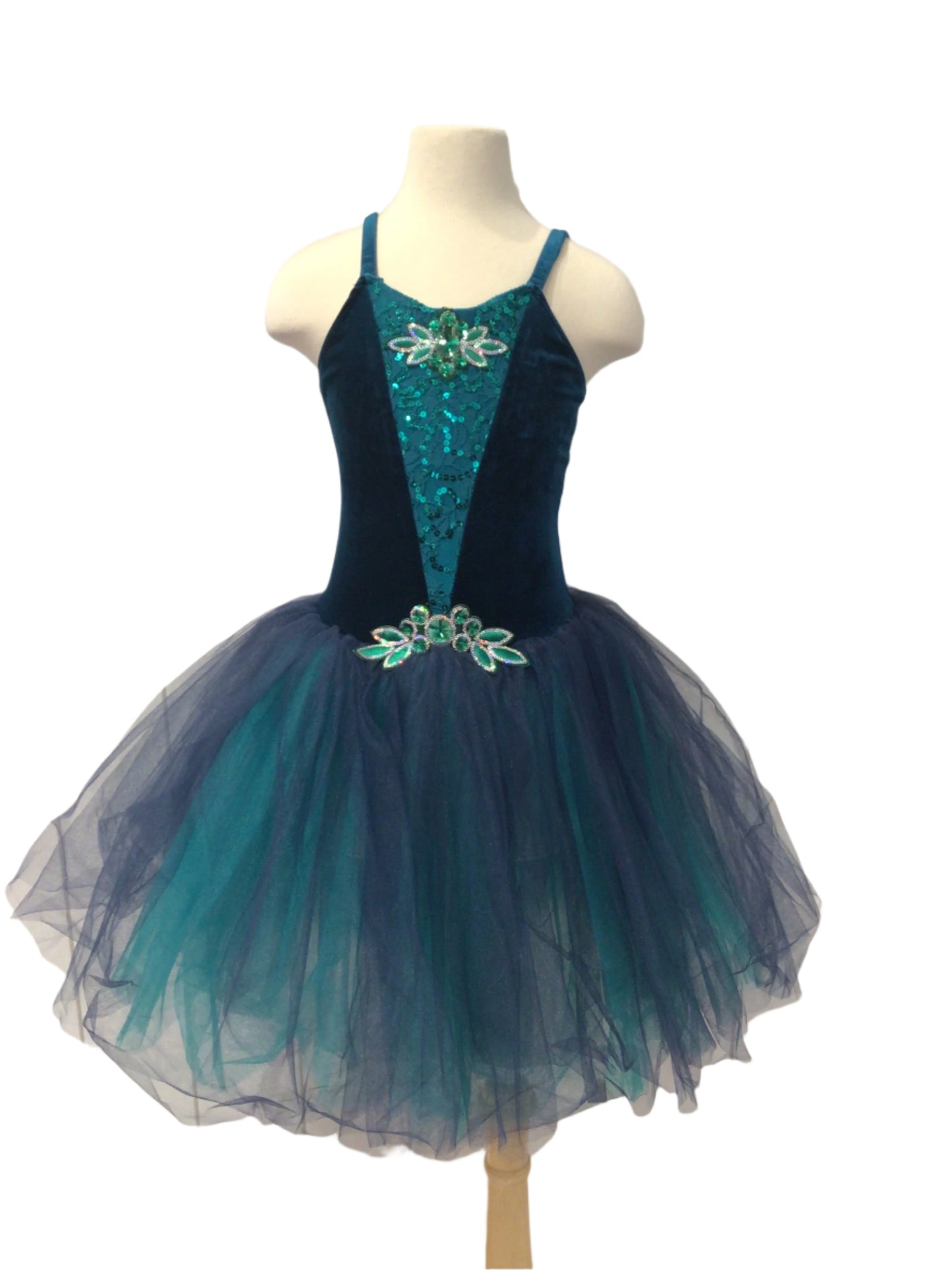 Teal Velvet Romantic Tutu