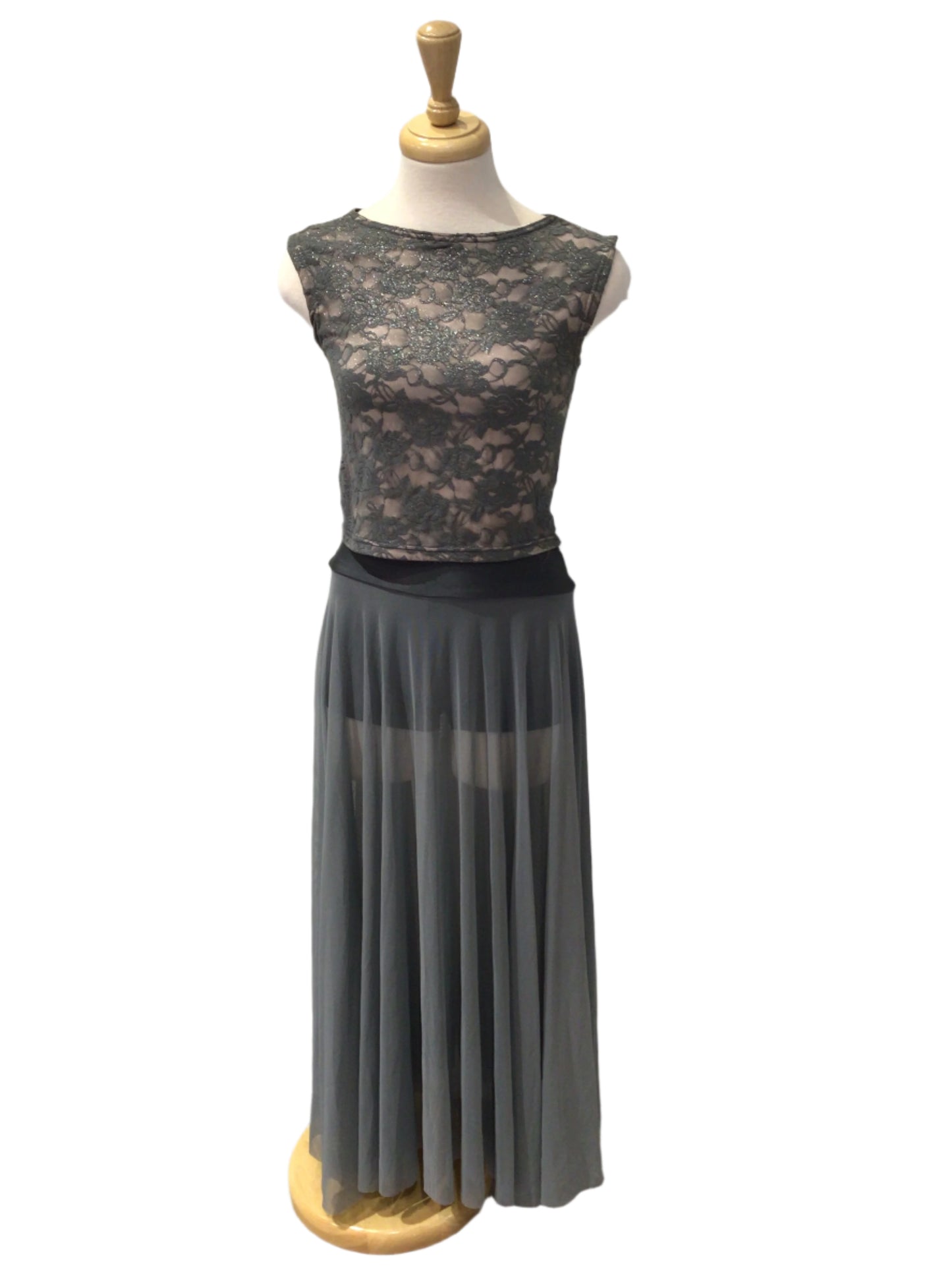 Grey Lace Two Piece Contemporary