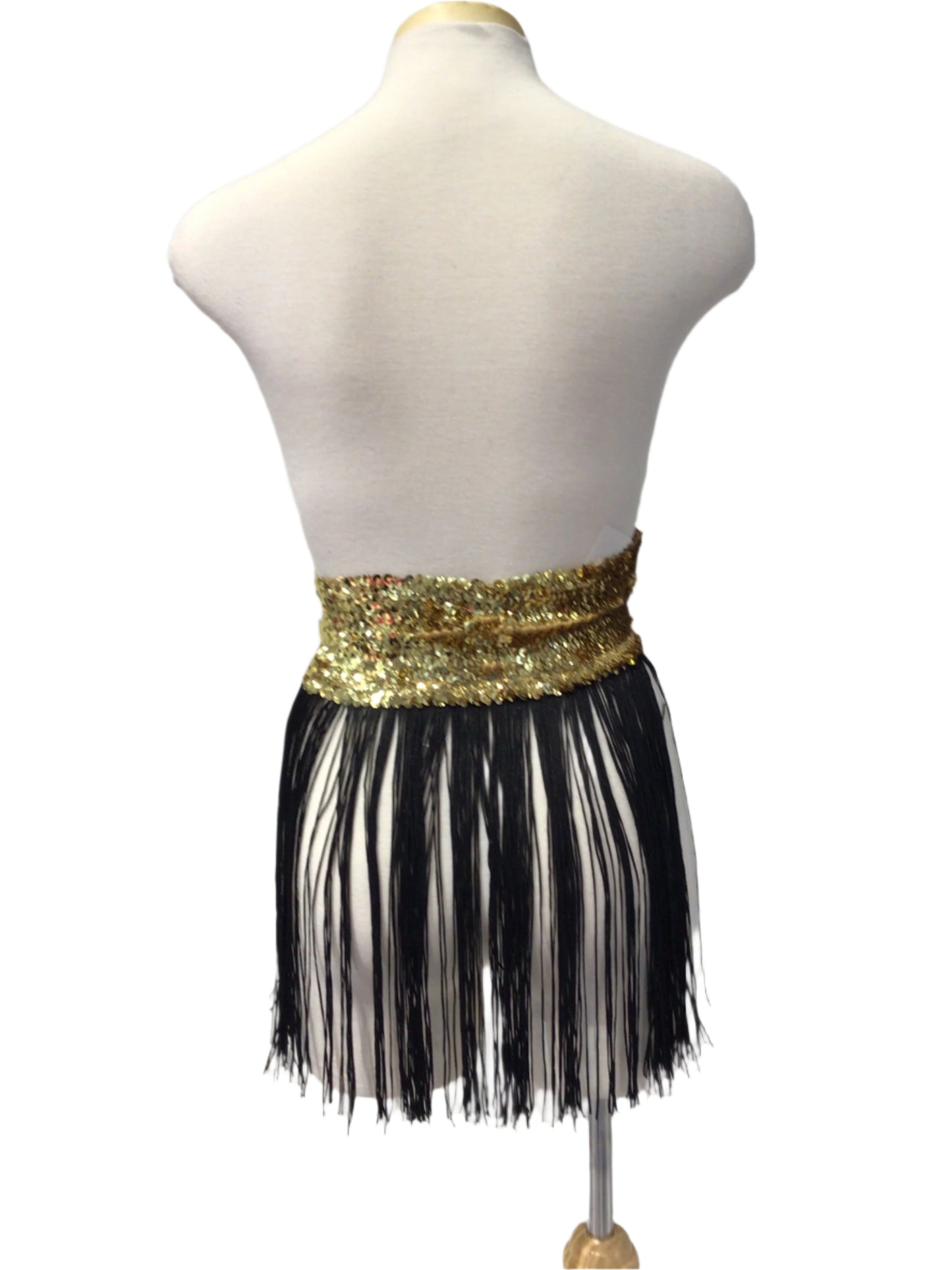 Black and Gold Fringe Skirt