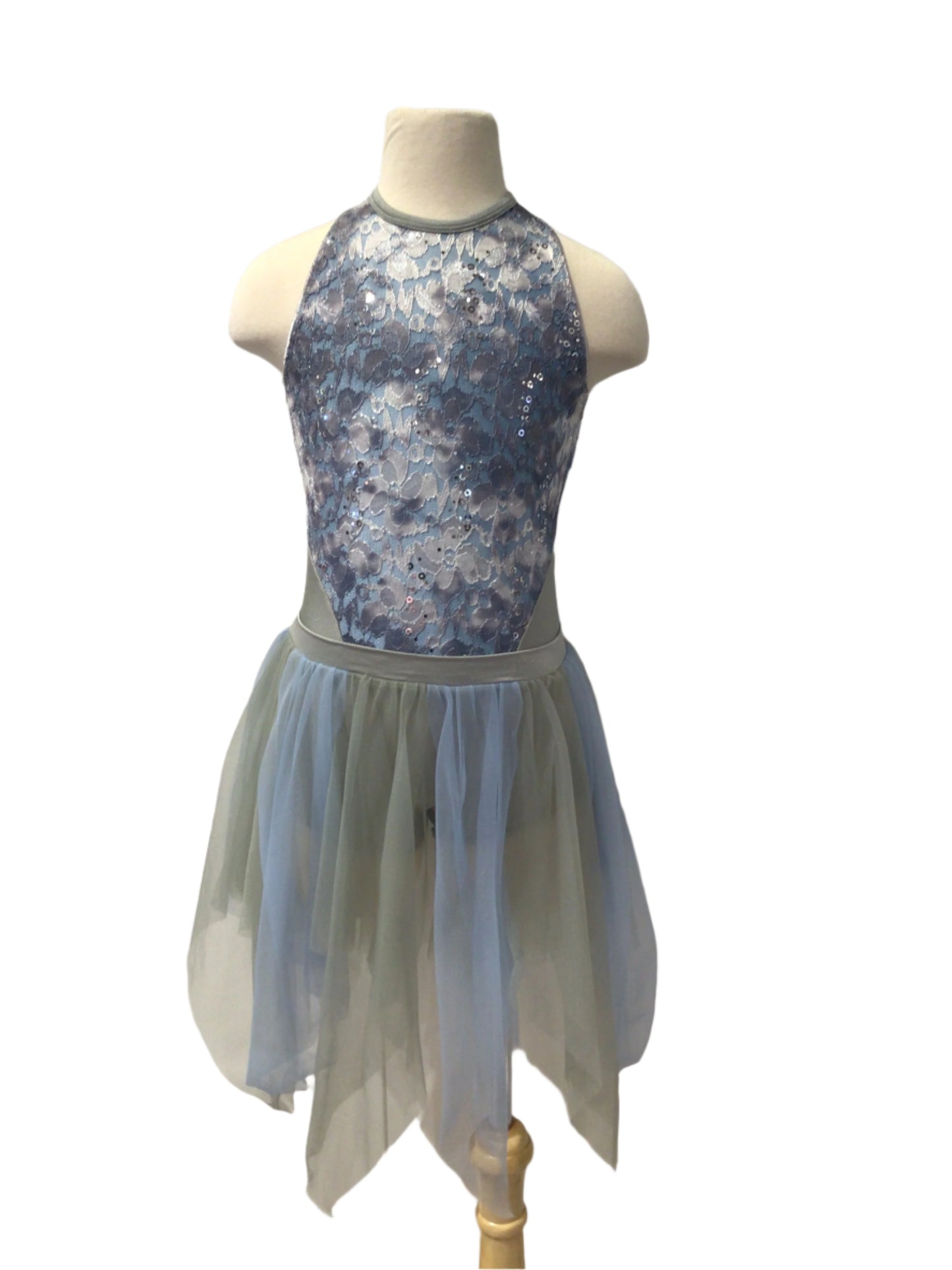 Light Blue and Grey Lyrical Dress