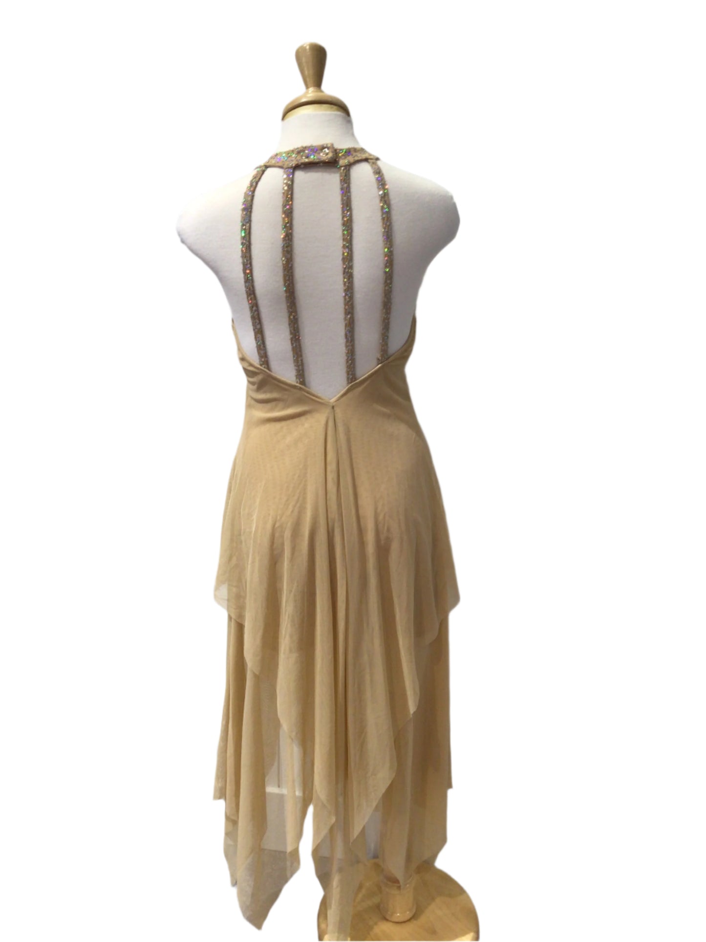 Light Beige Halter Lyrical Dress