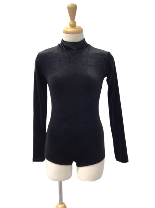 Black Long Sleeve Velvet Bodysuit