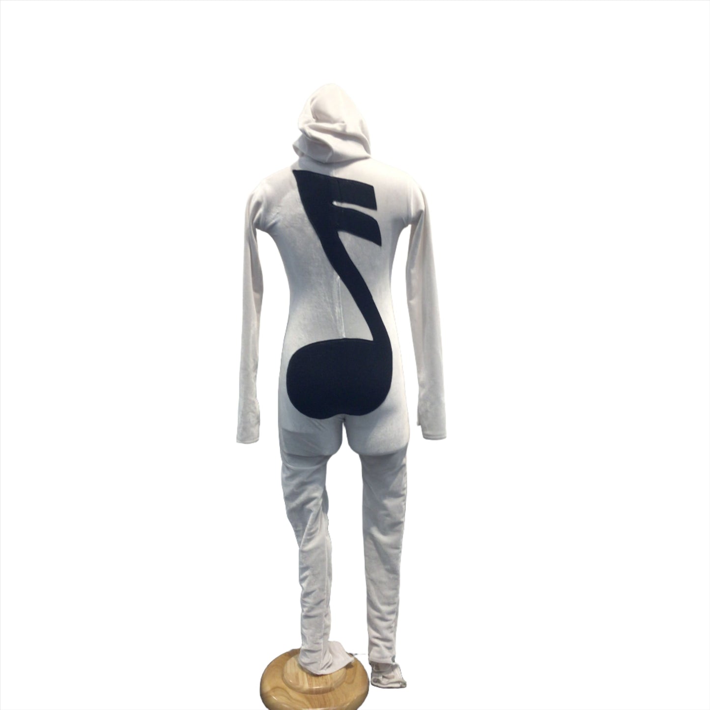 white music note unitard