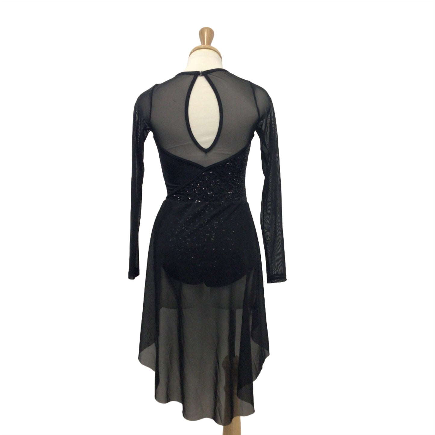 Black Mesh Sleeve Jazz Dress
