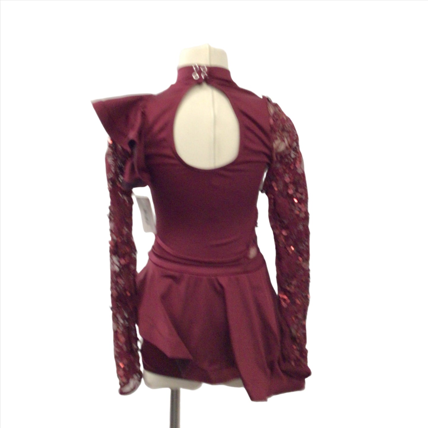 Maroon Long Sleeve Biketard
