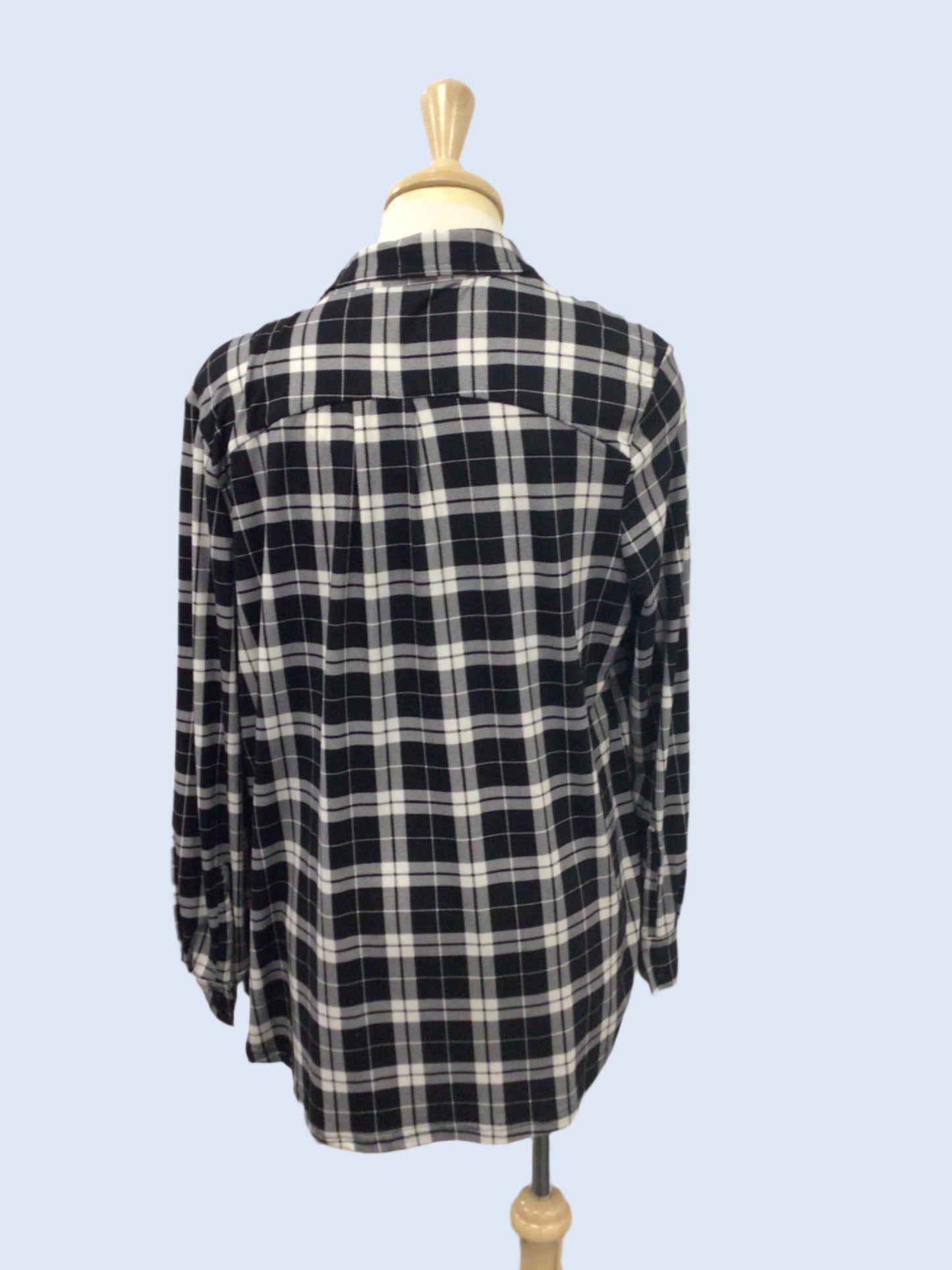 Black and White Plaid Shirt with Crop Top and Briefs