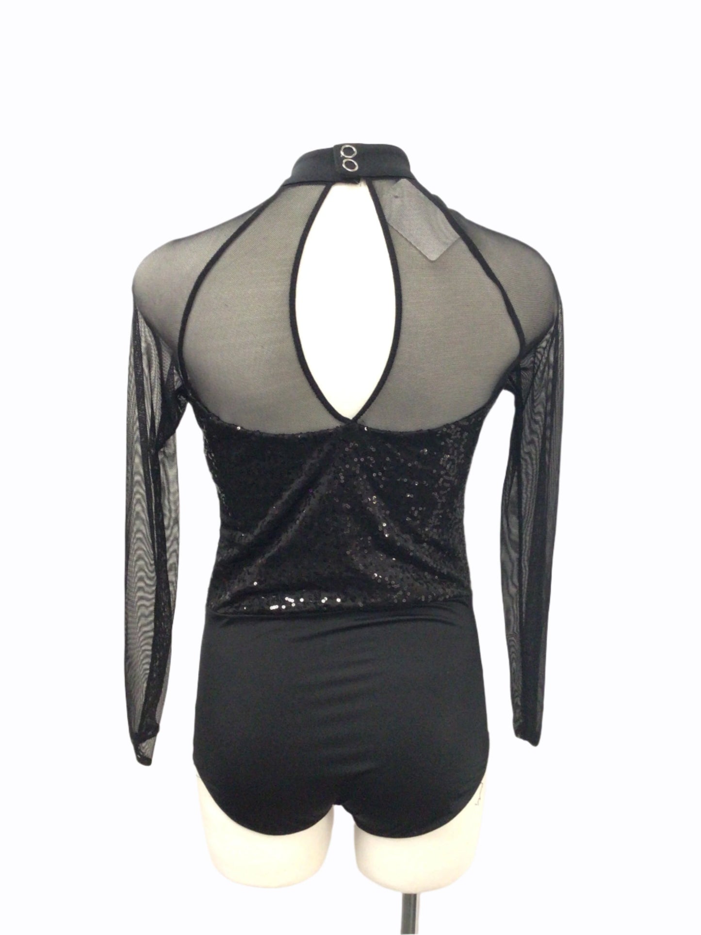 Black Long Sleeve Bodysuit With Sequins