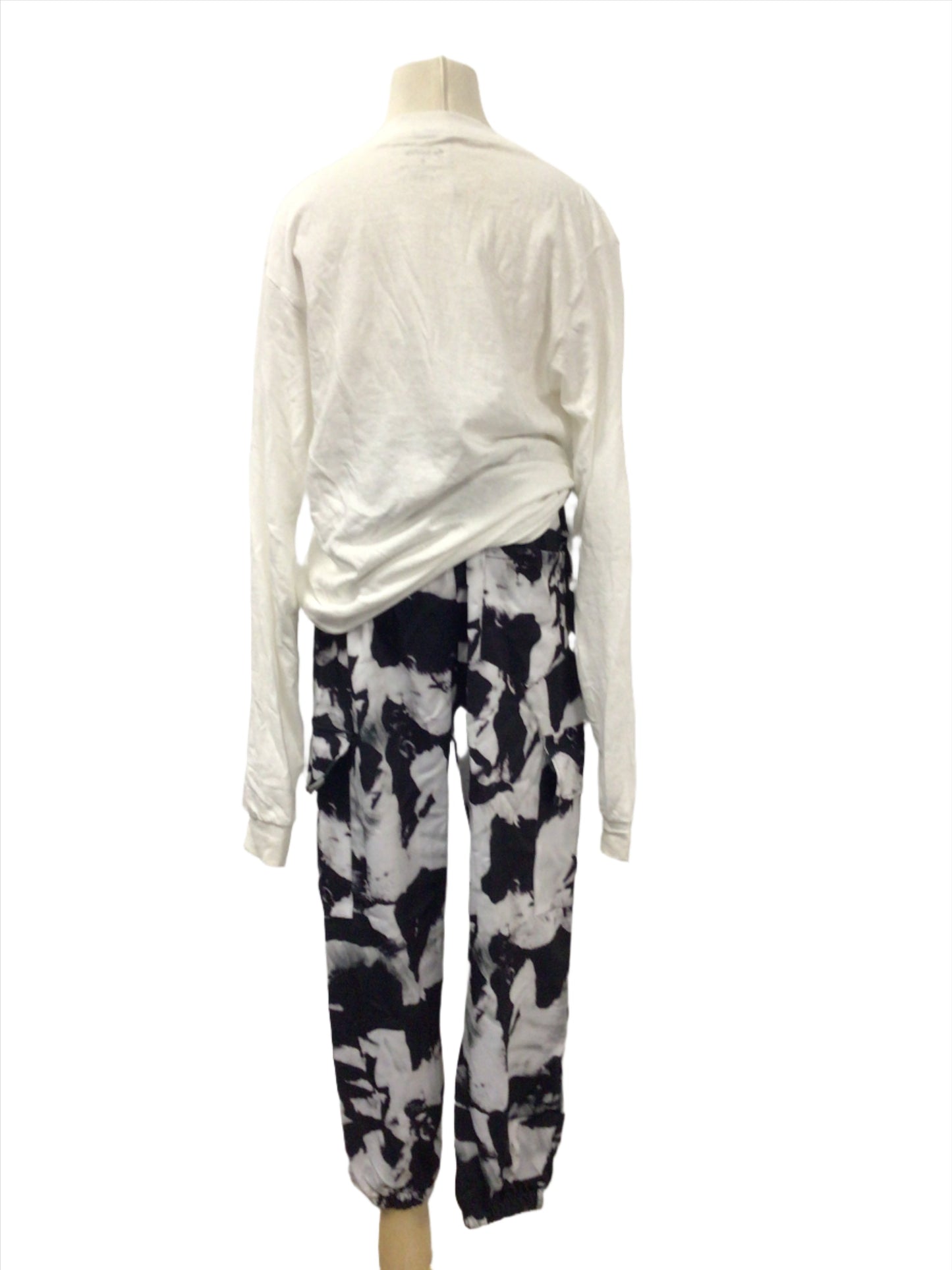 Black and White Pants and White Shirt