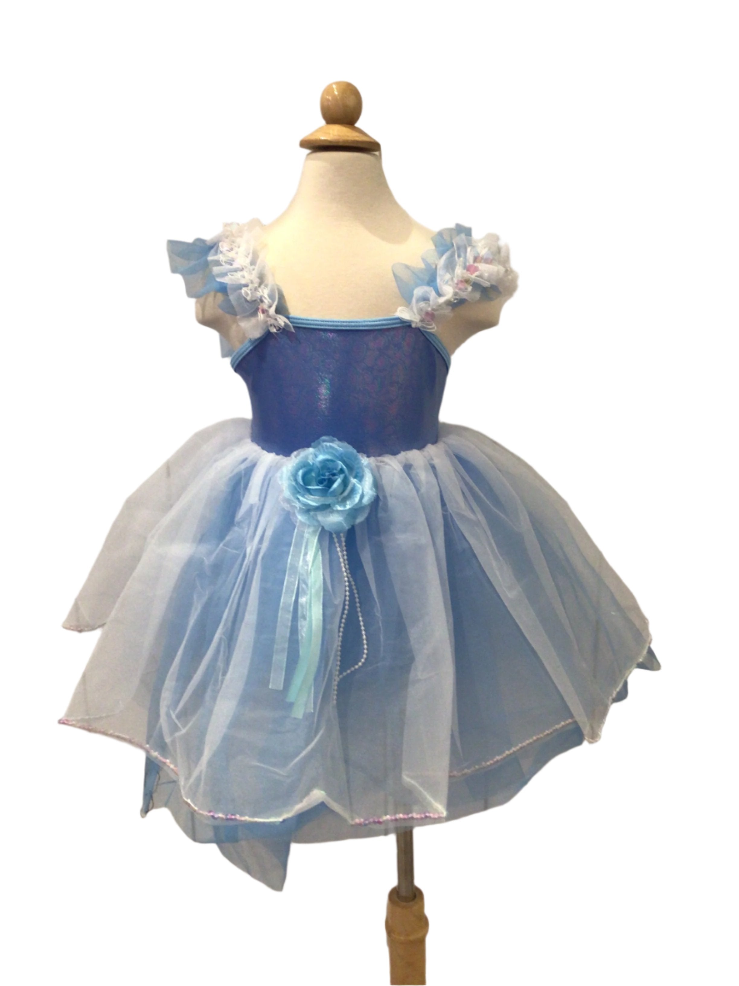 Blue and White Empire Waist Ballet Dress STRETCH DANCE LTD. Blue and White Empire Waist Ballet Dress STRETCH DANCE LTD.