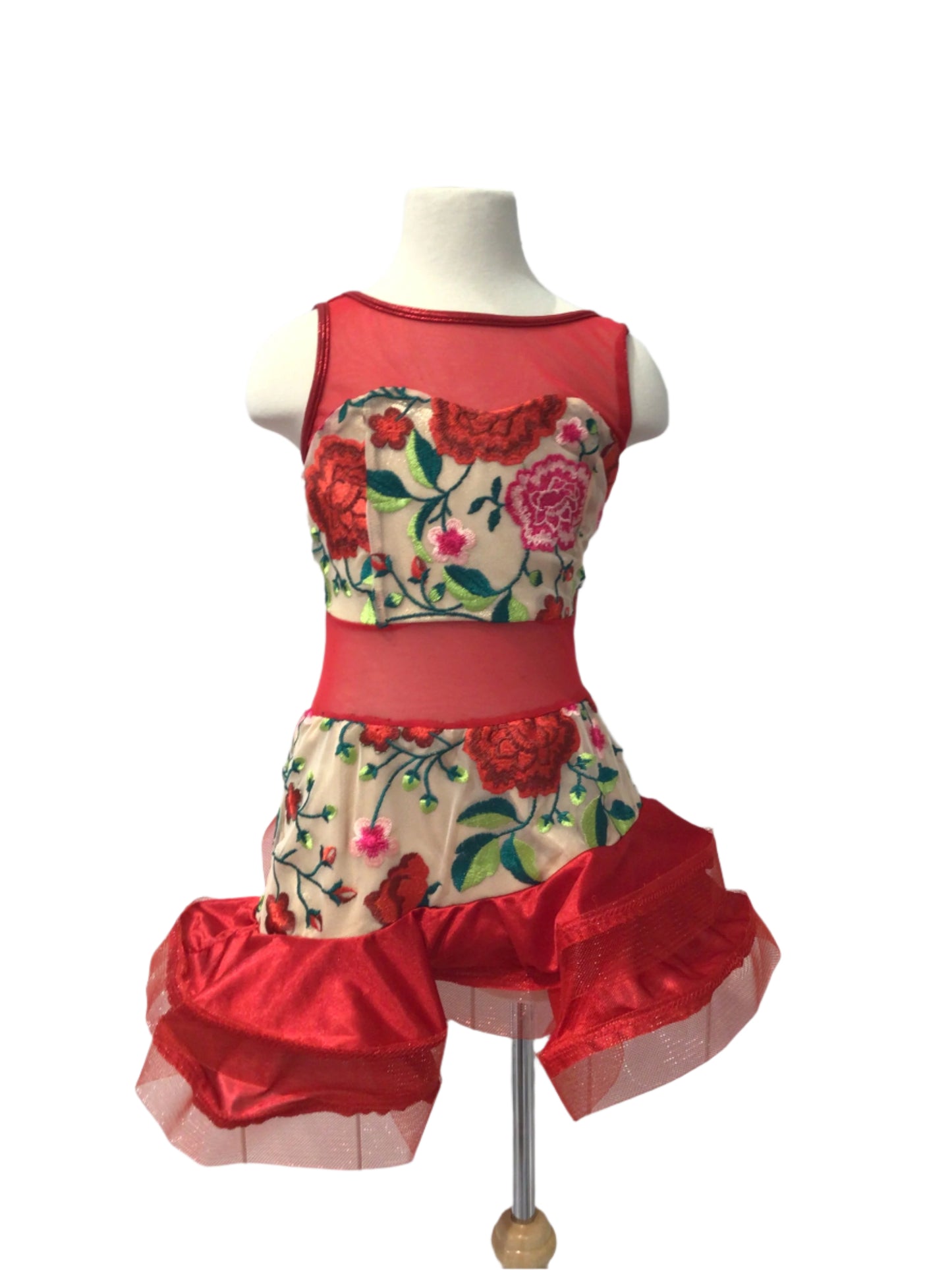 Fuchsia Pink Mesh and Rose Dress