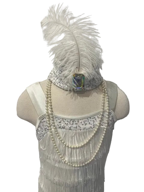 White Fringe Flapper Dress