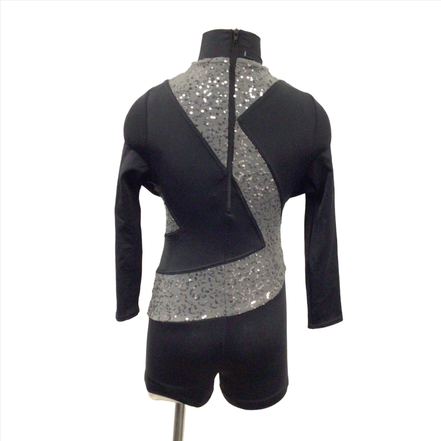 Black and Grey Sparkle Biketard