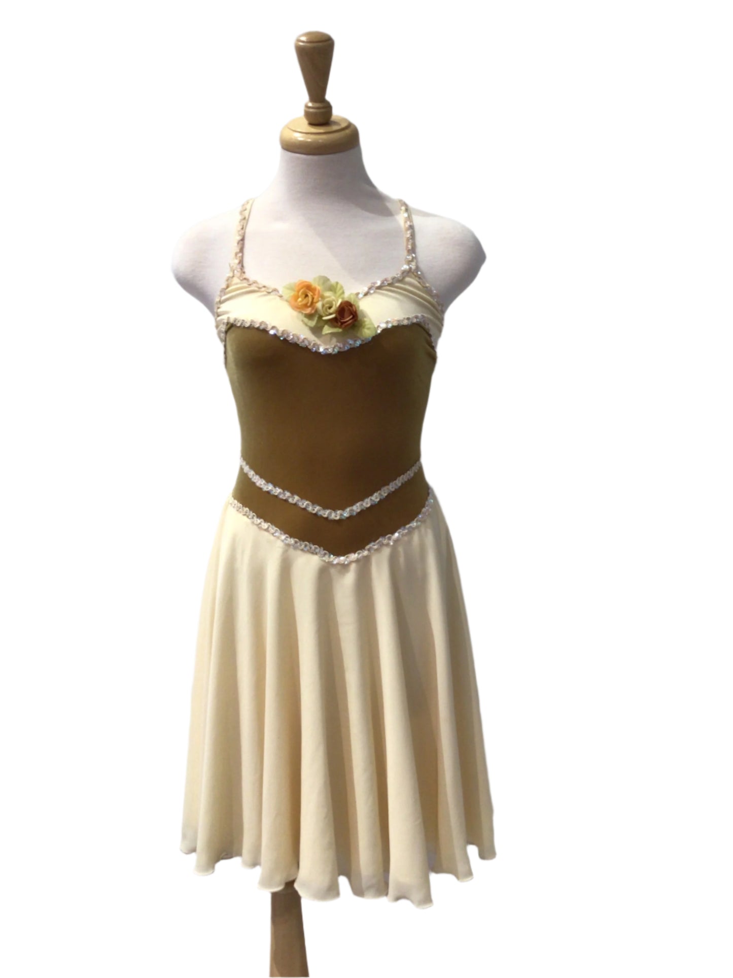 Cream and Brown Ballet Dress
