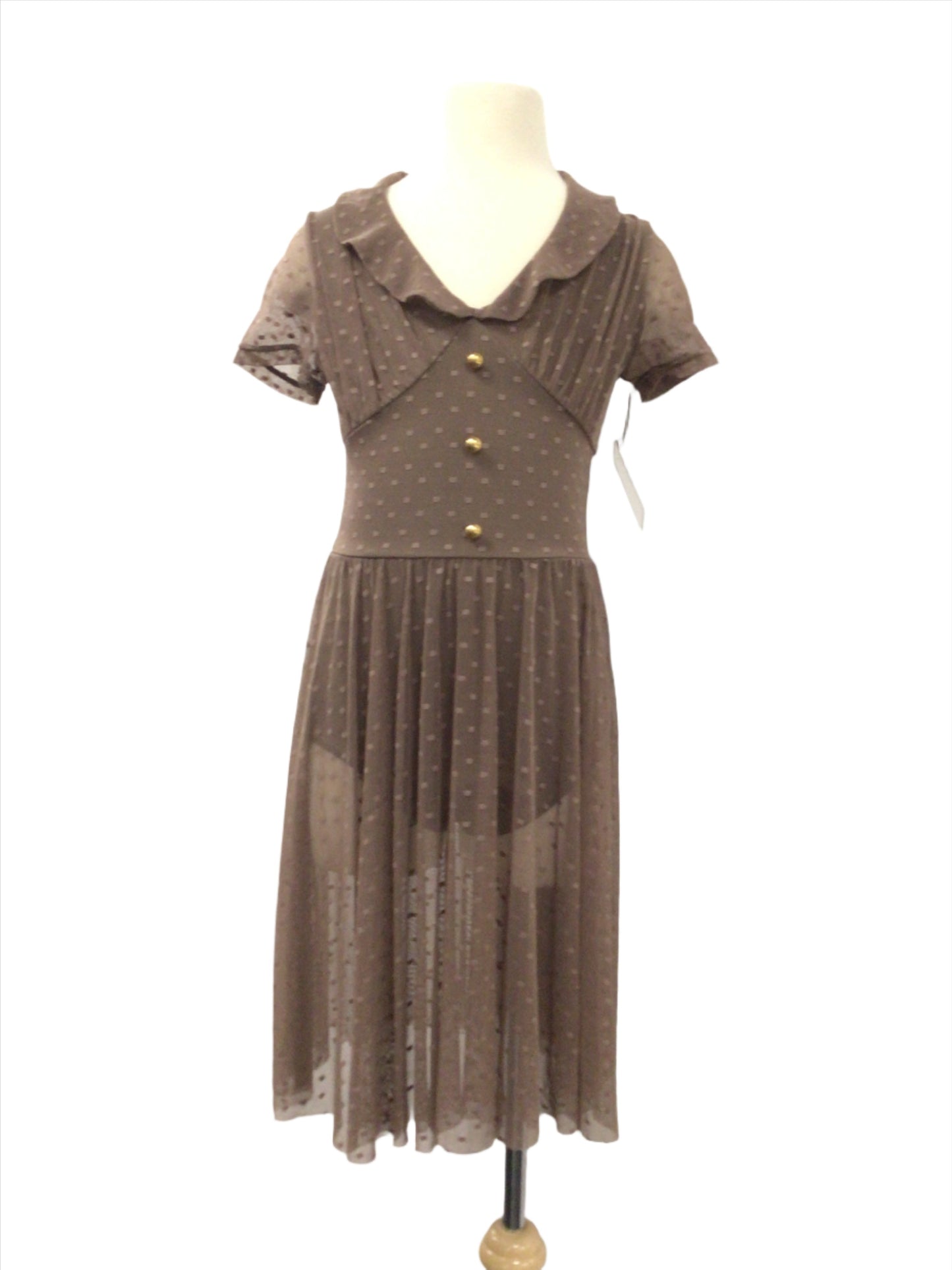 Lace Short Sleeve Mauve Dress