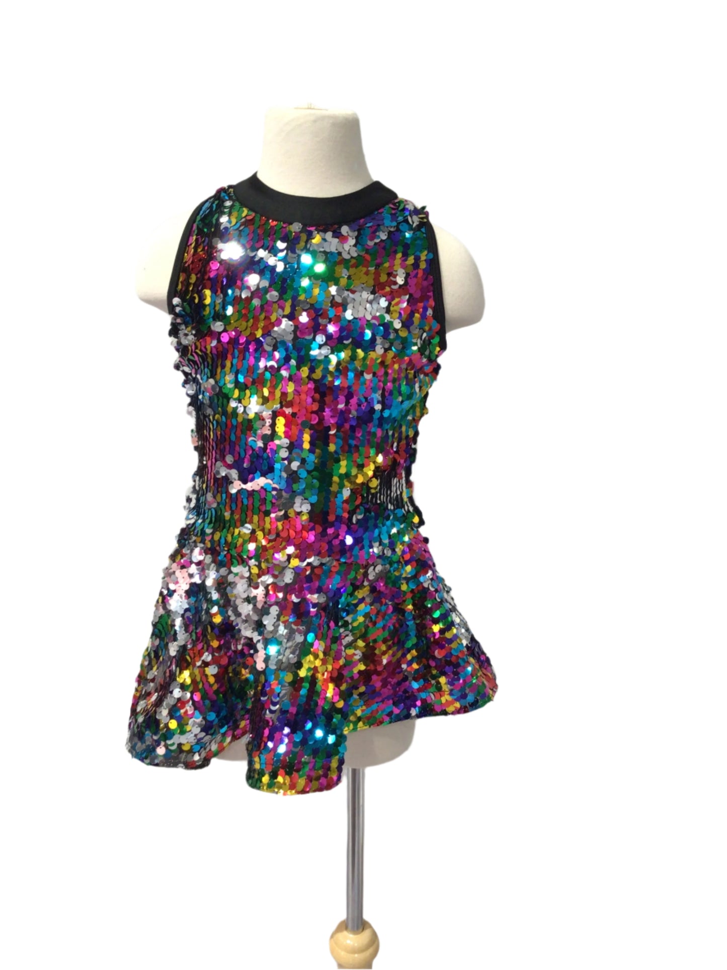 Blue Silver and Pink Sequin Jazz Dress