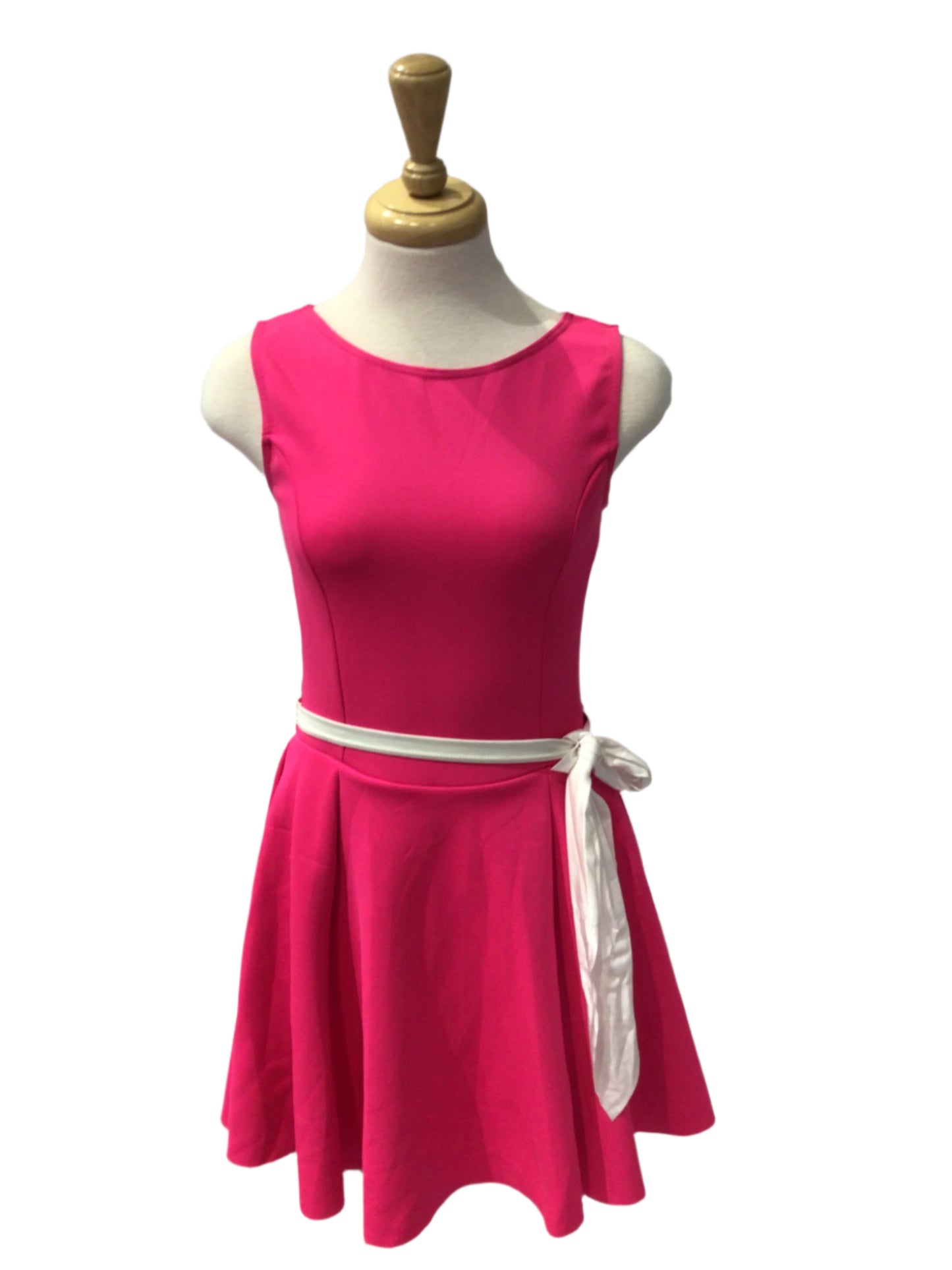 Bright Pink Boat Neck Dress