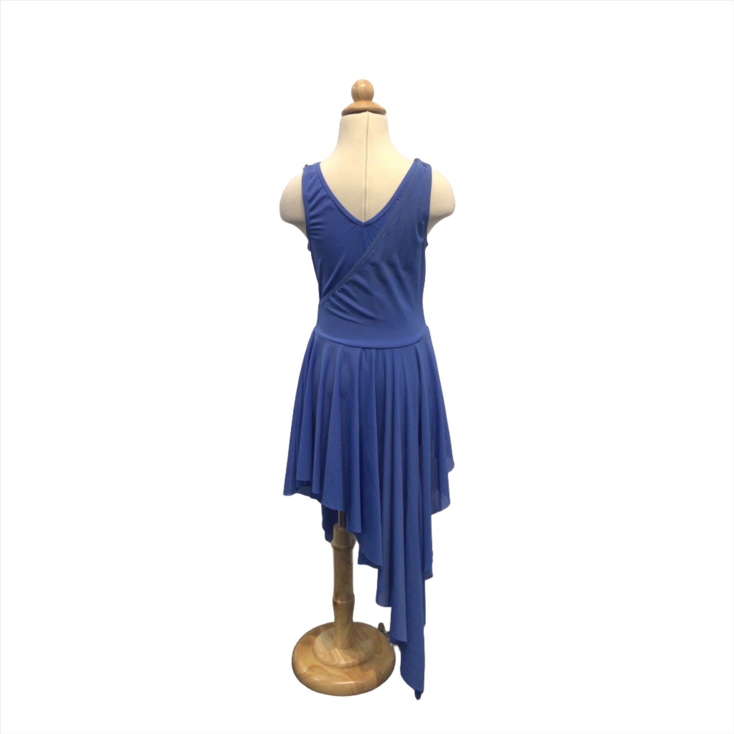Blue Lyrical Dress with Uneven Hemline