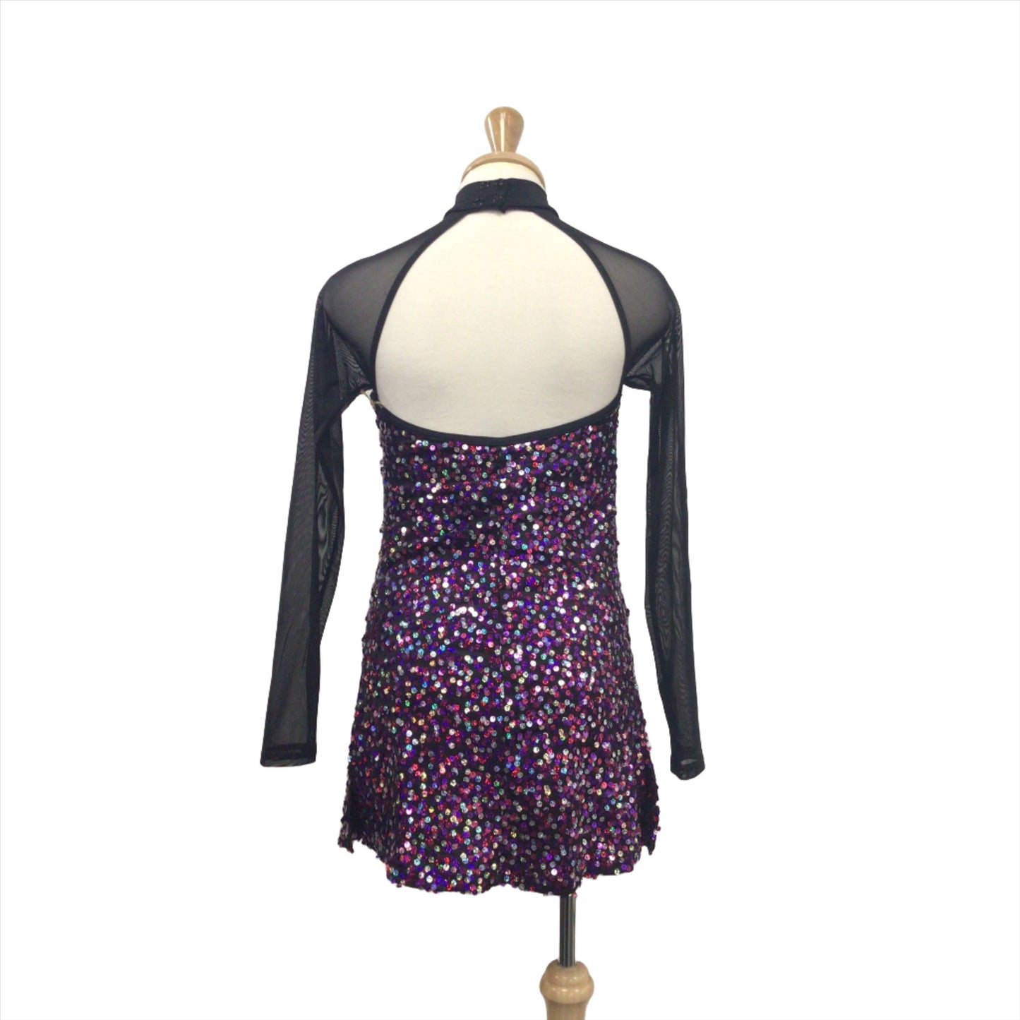 Black with Purple and Pink Sparkle Long Sleeve Dress