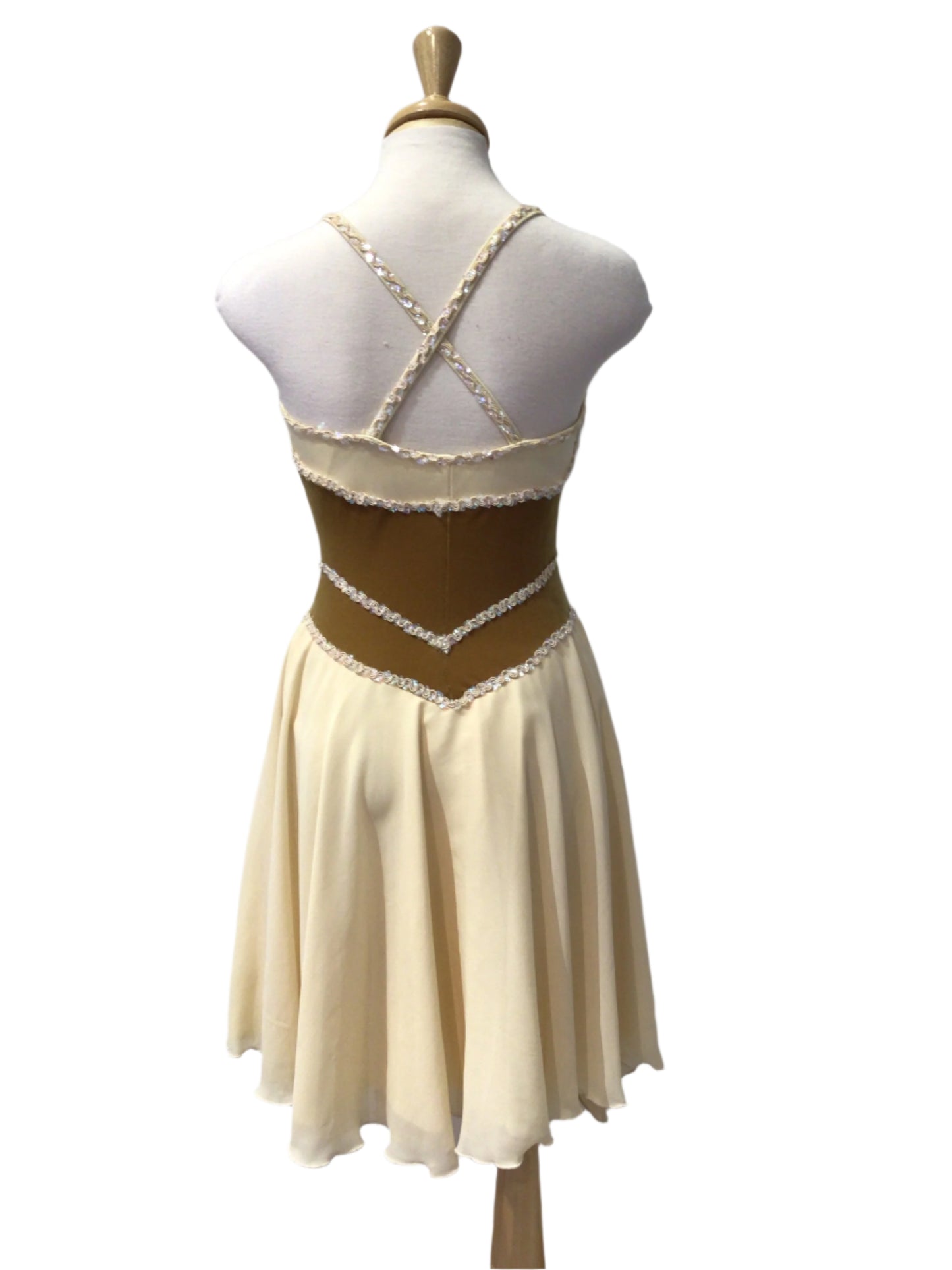 Cream and Brown Ballet Dress