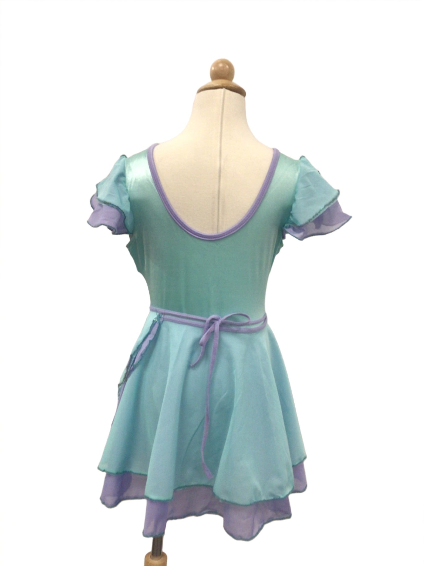 Teal Blue Bodysuit with Wrap Skirt