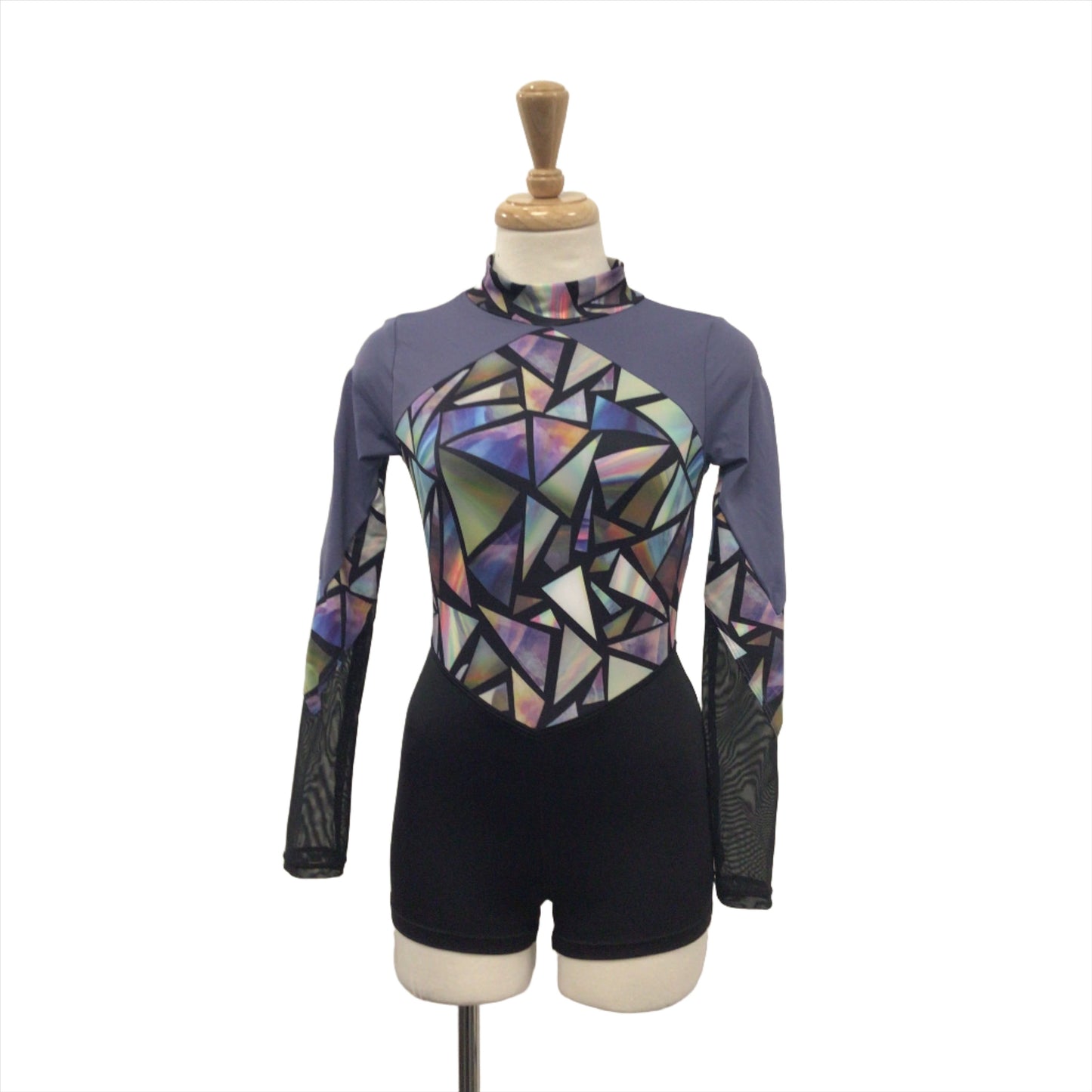 Graphic Art Stained Glass Long Sleeve Biketard