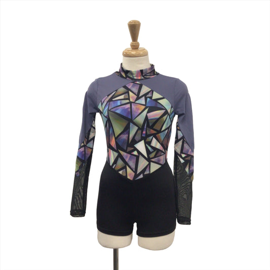 Graphic Art Stained Glass Long Sleeve Biketard