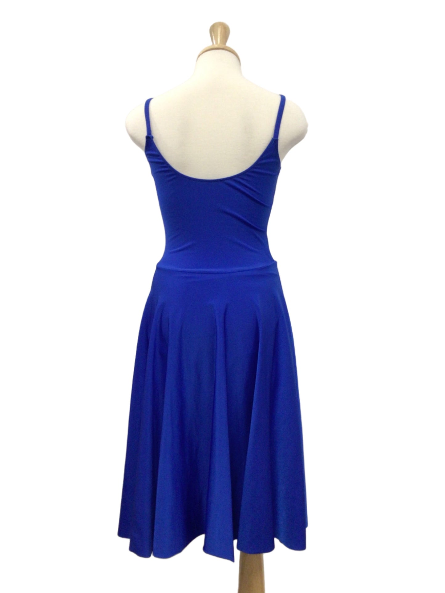 Lycra Full Length Dress Blue, Yellow and Red
