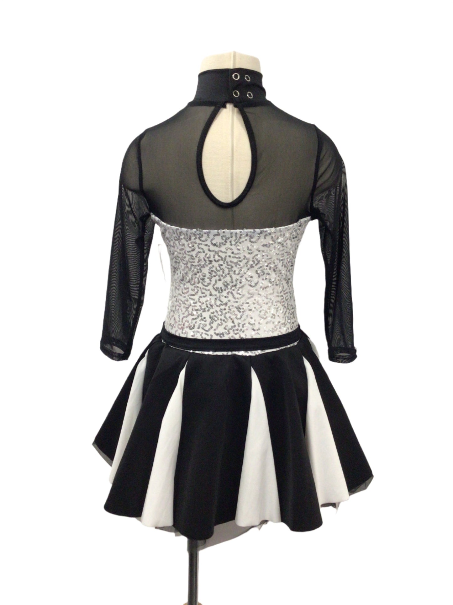 White and Black Sparkly Jazz Dress