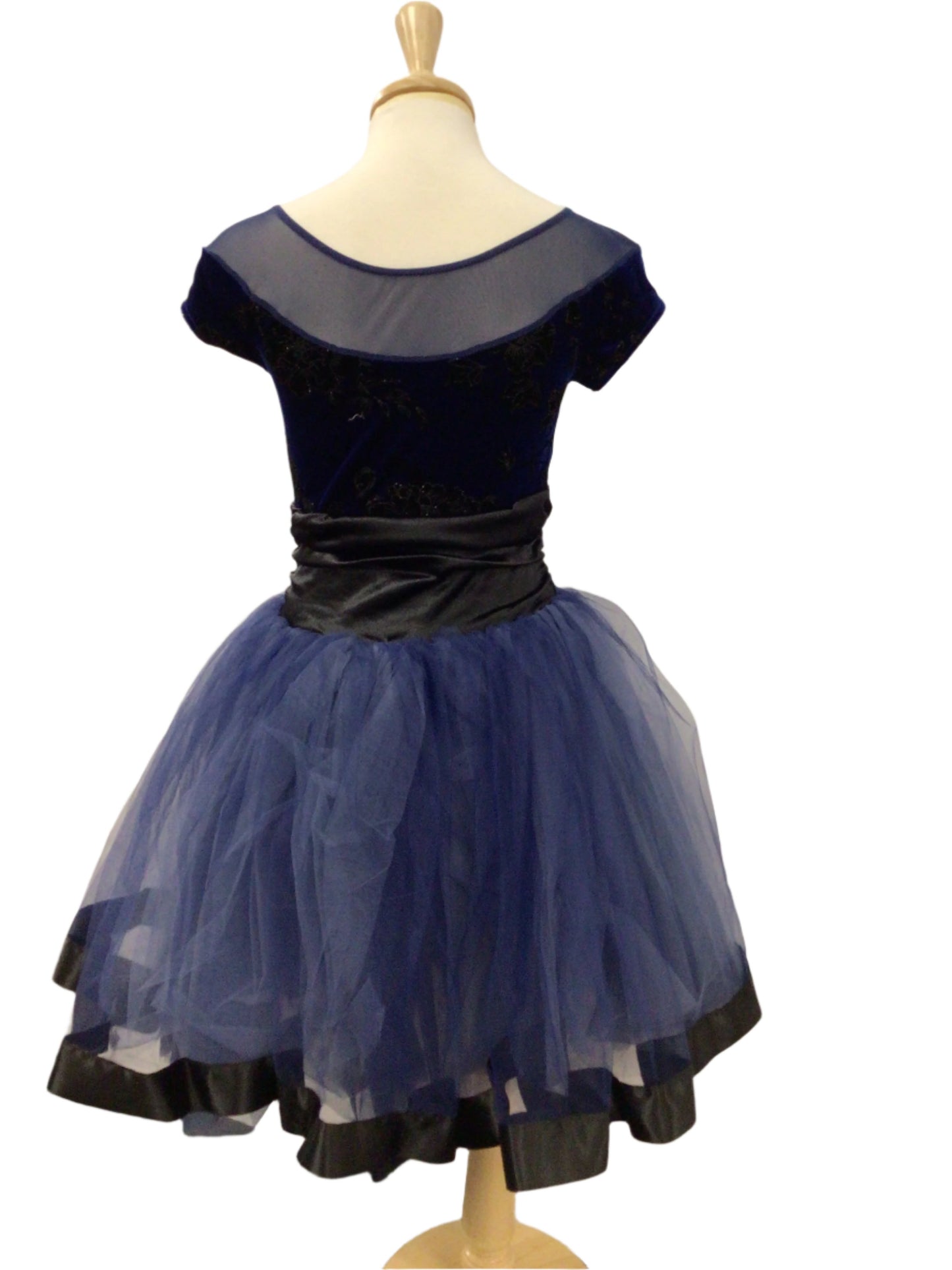 Navy Blue and Black Velvet Romantic Tutu