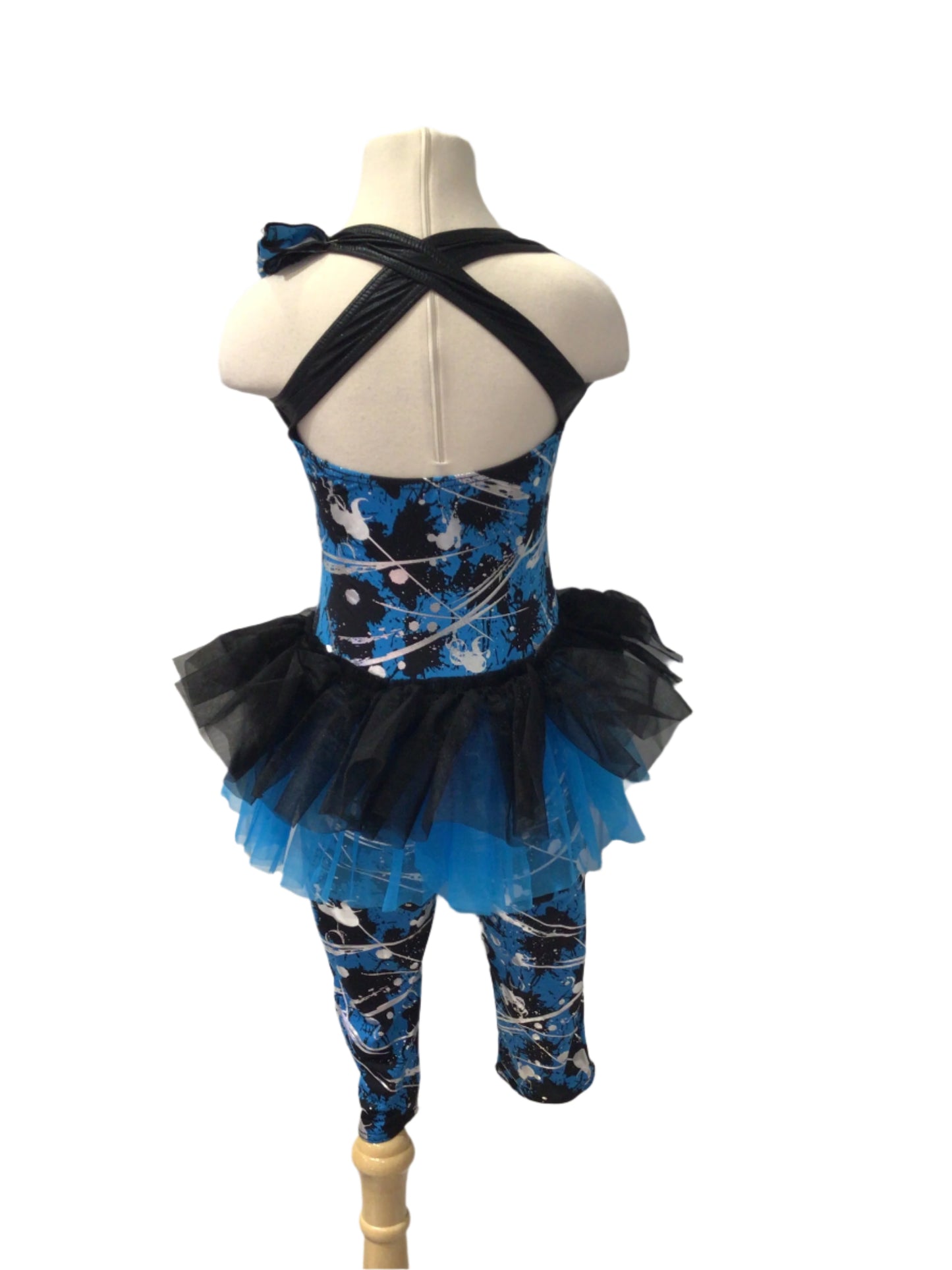 Blue and Black Unitard with Tutu