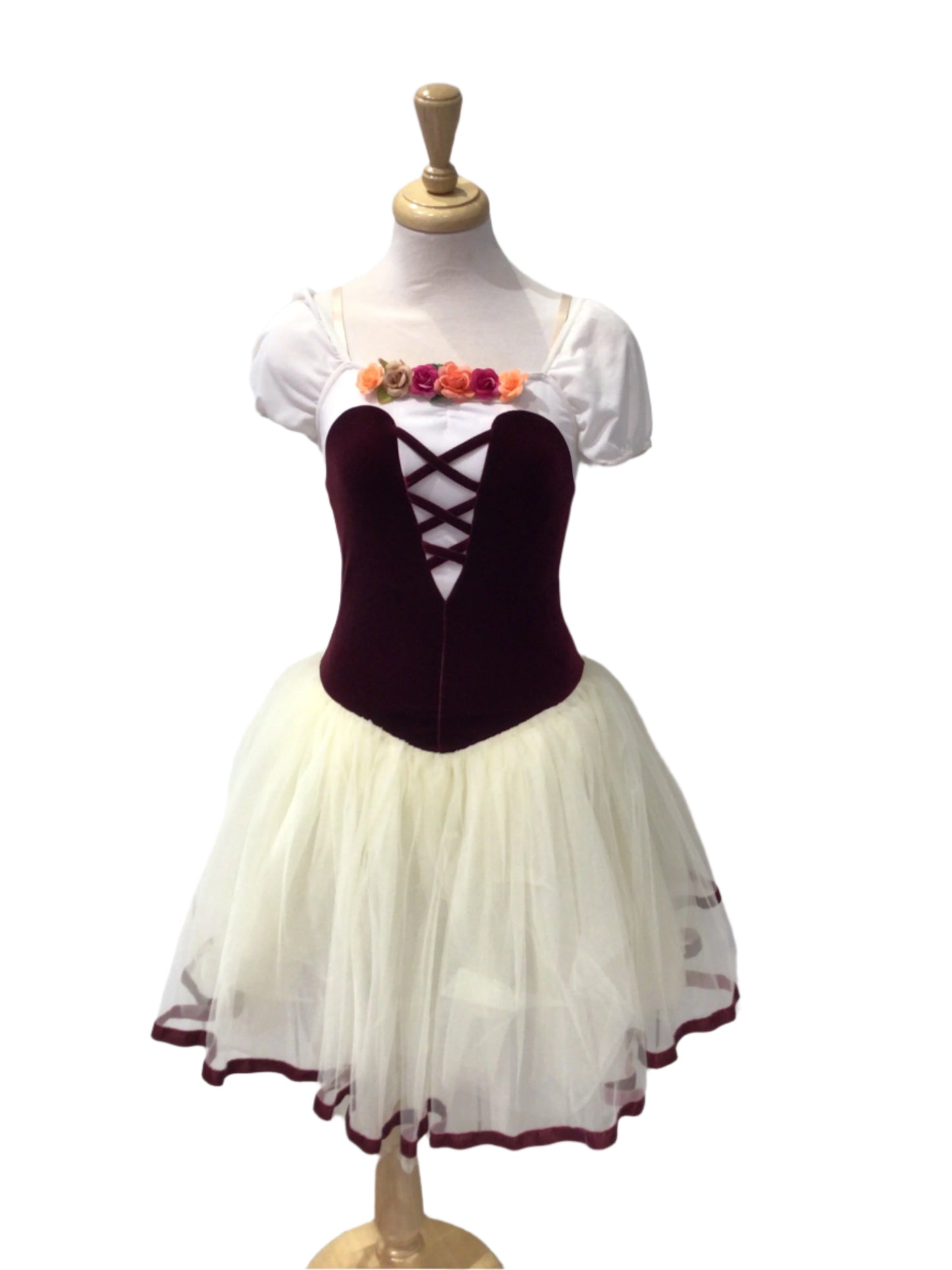 Burgundy Peasant Romantic Tutu