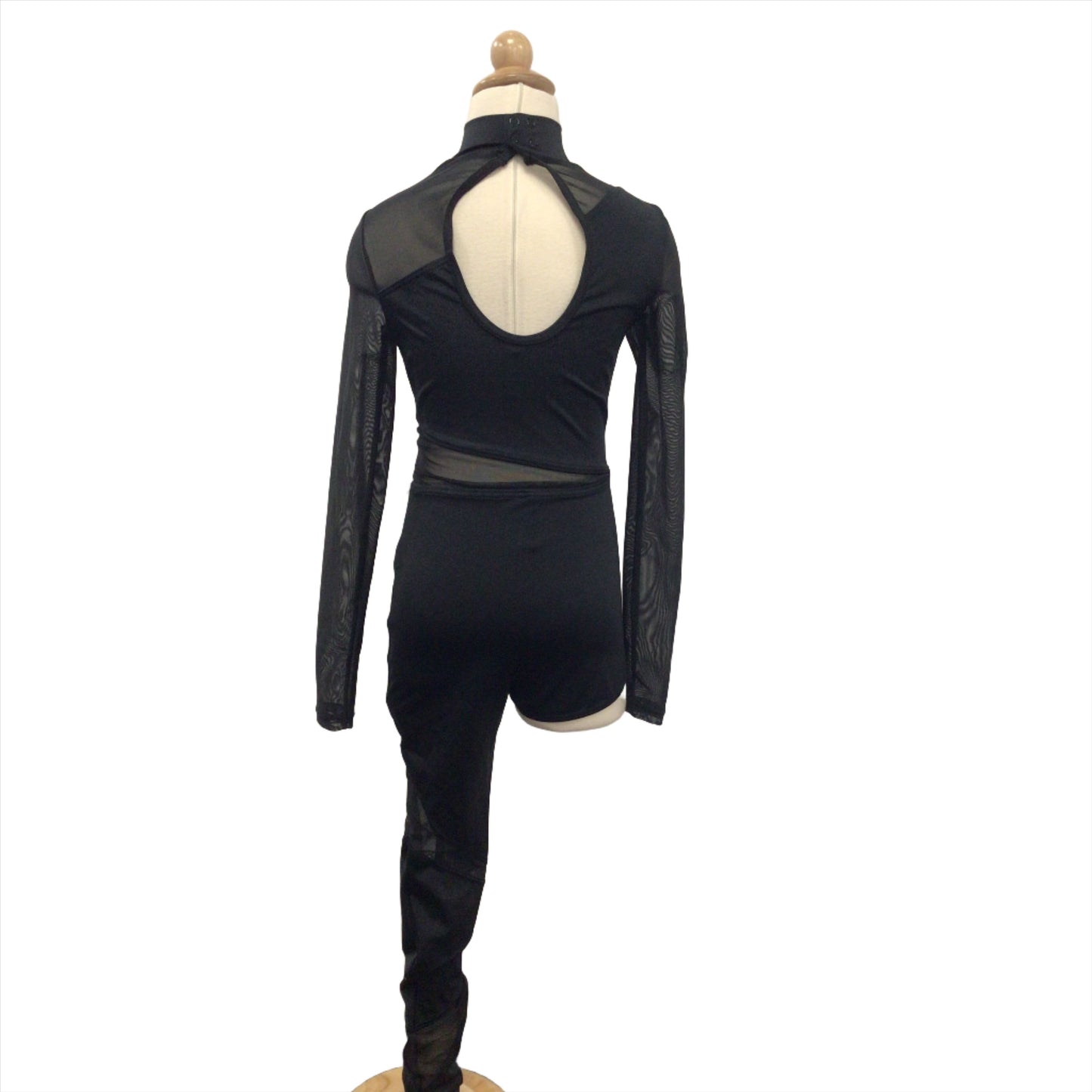 Black Long Sleeve One Leg Unitard