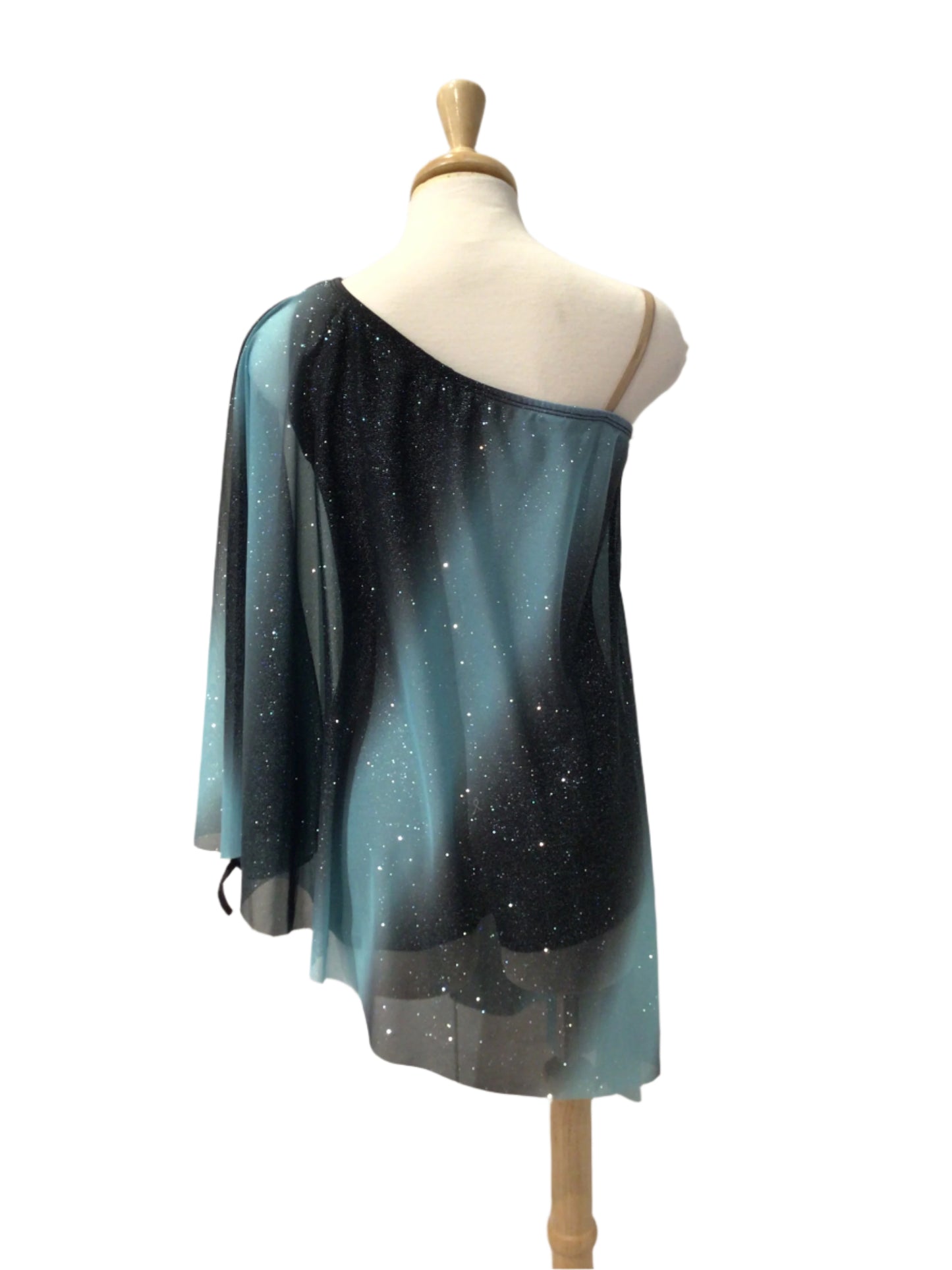 Light Blue and Black Off the Shoulder