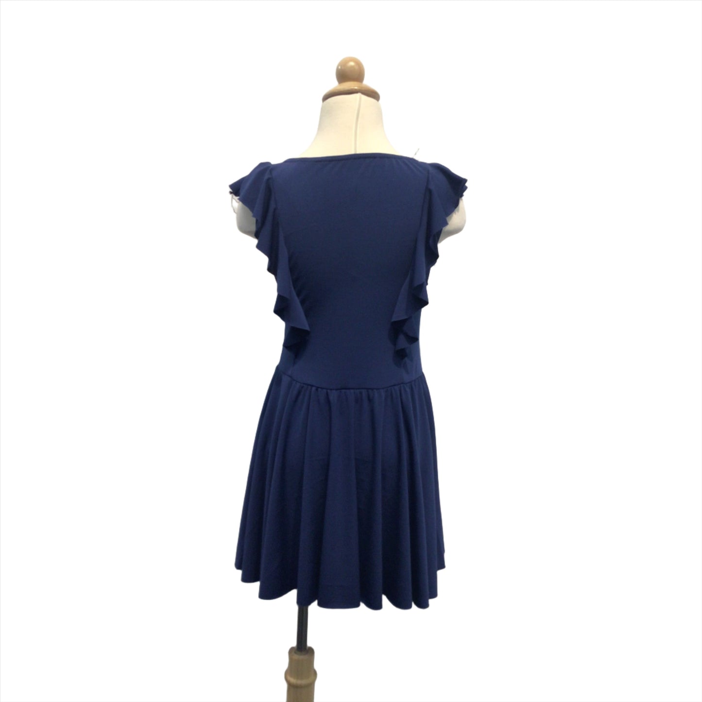 Navy Ruffle Short Dress