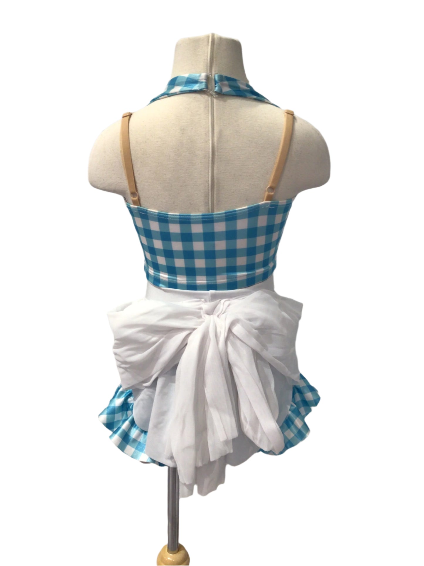 Blue and White Checkered Three Piece