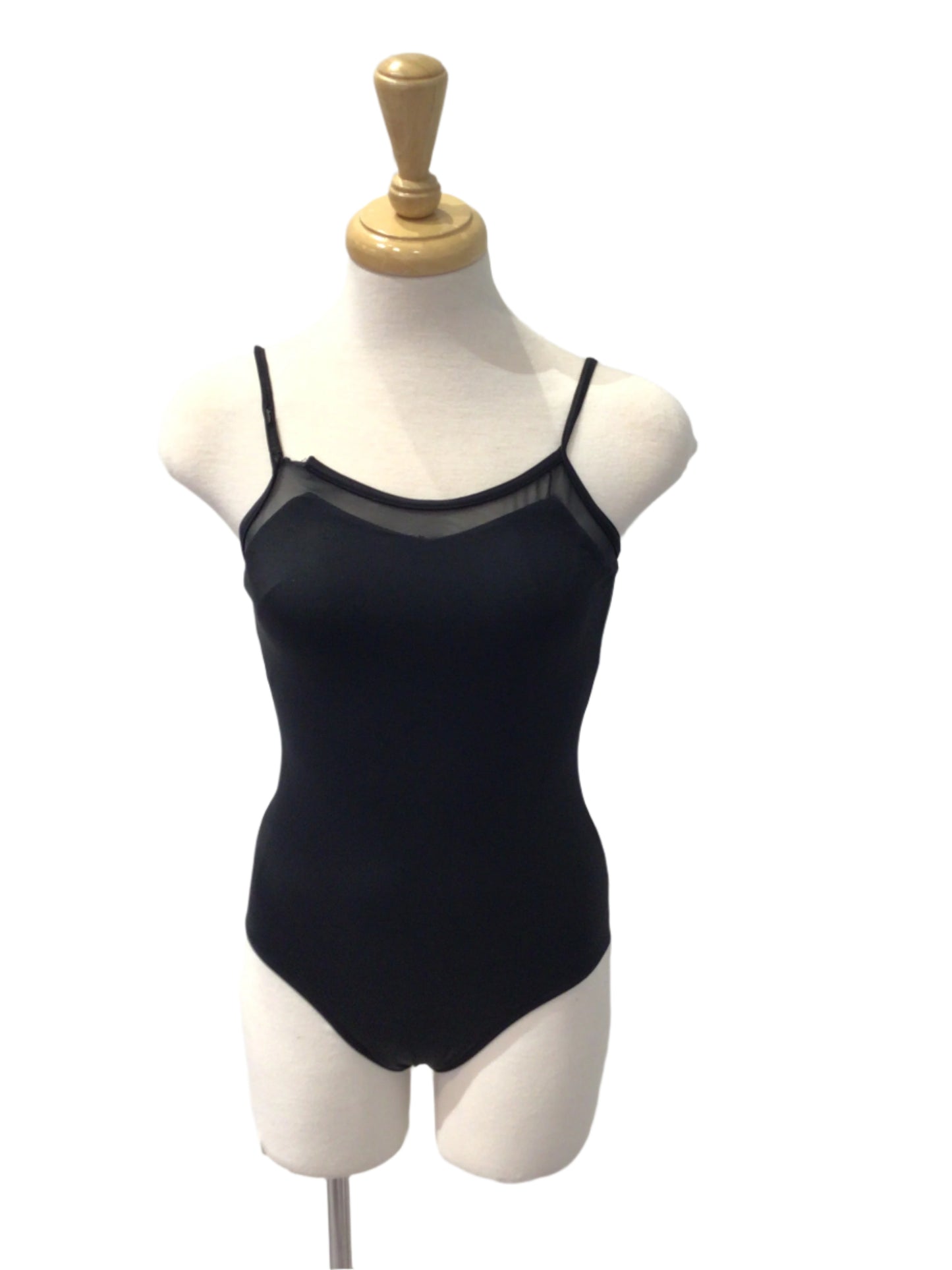 Black Bodysuit with Mesh Neckline