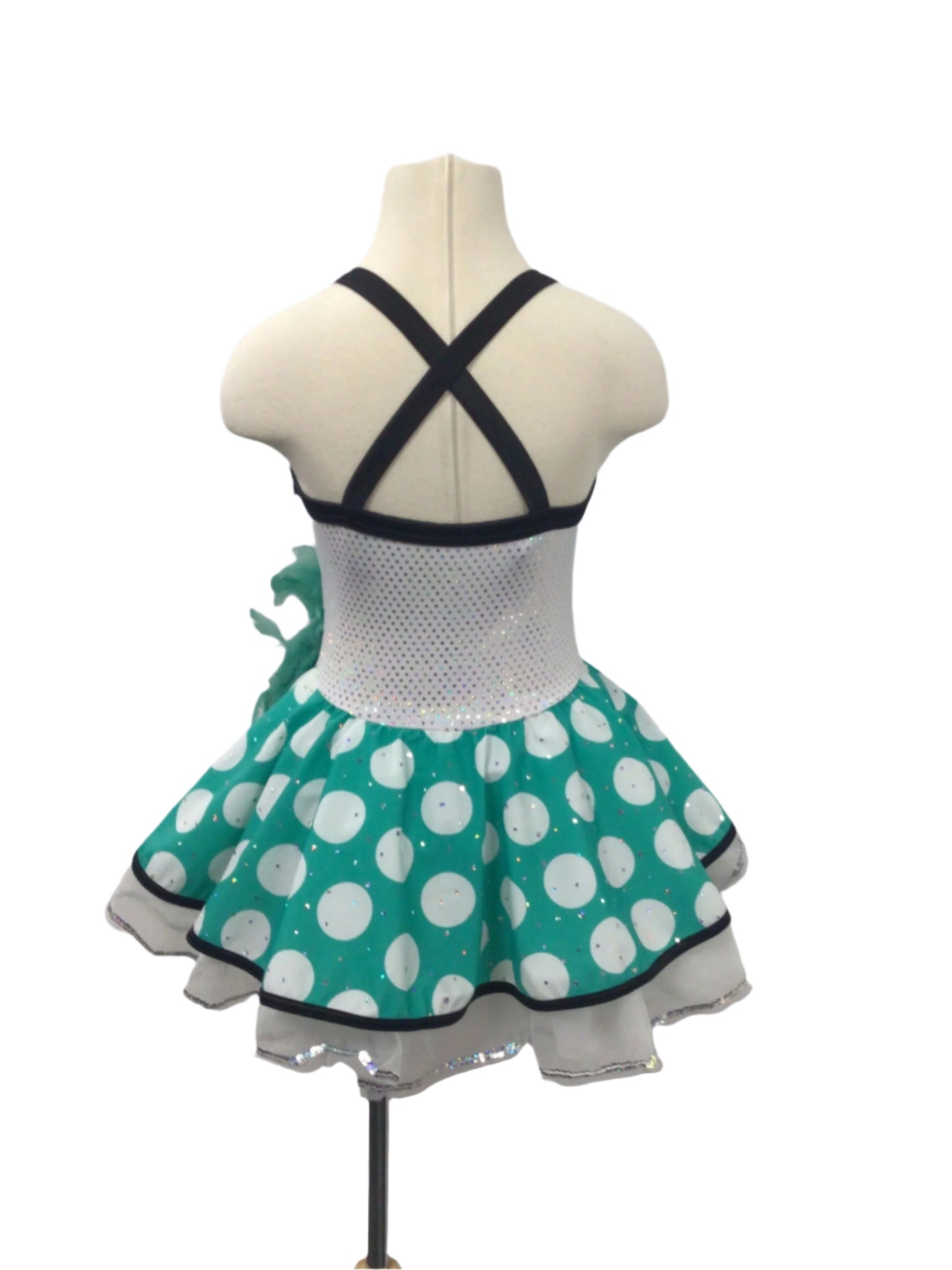 Teal and White Polka Dot Tutu
