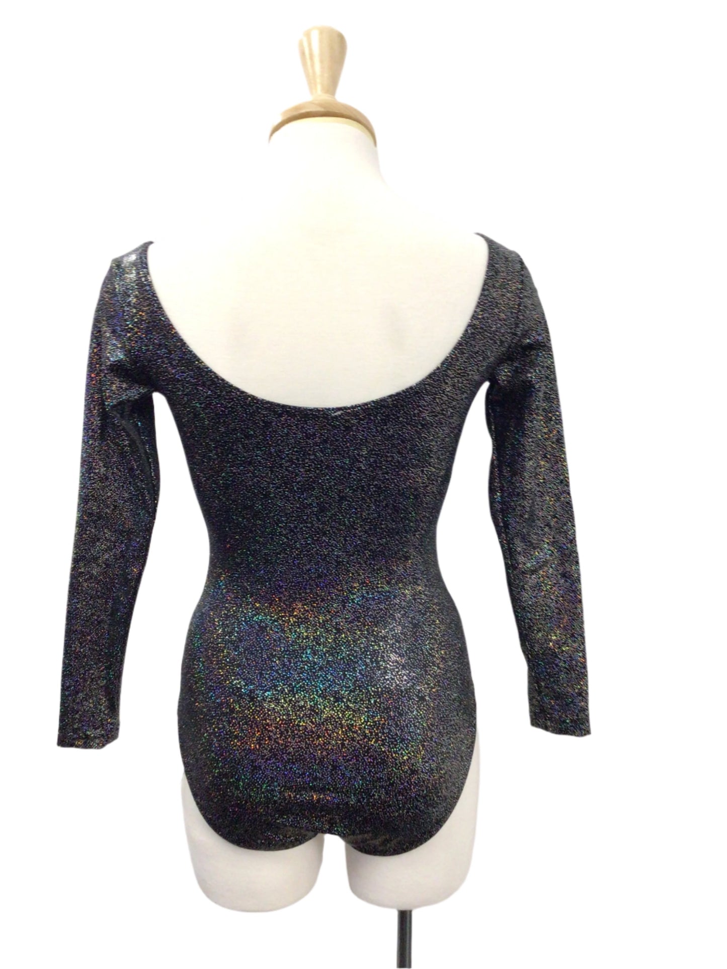 Black and Silver Long Sleeve Bodysuit