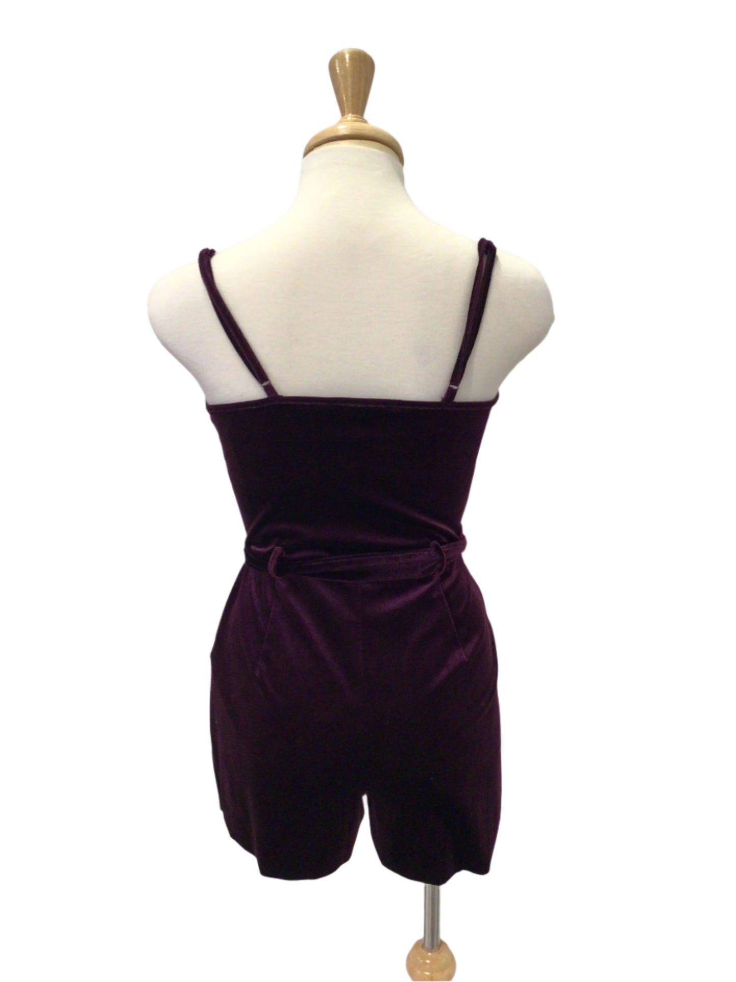 Dark Purple Velvet Romper