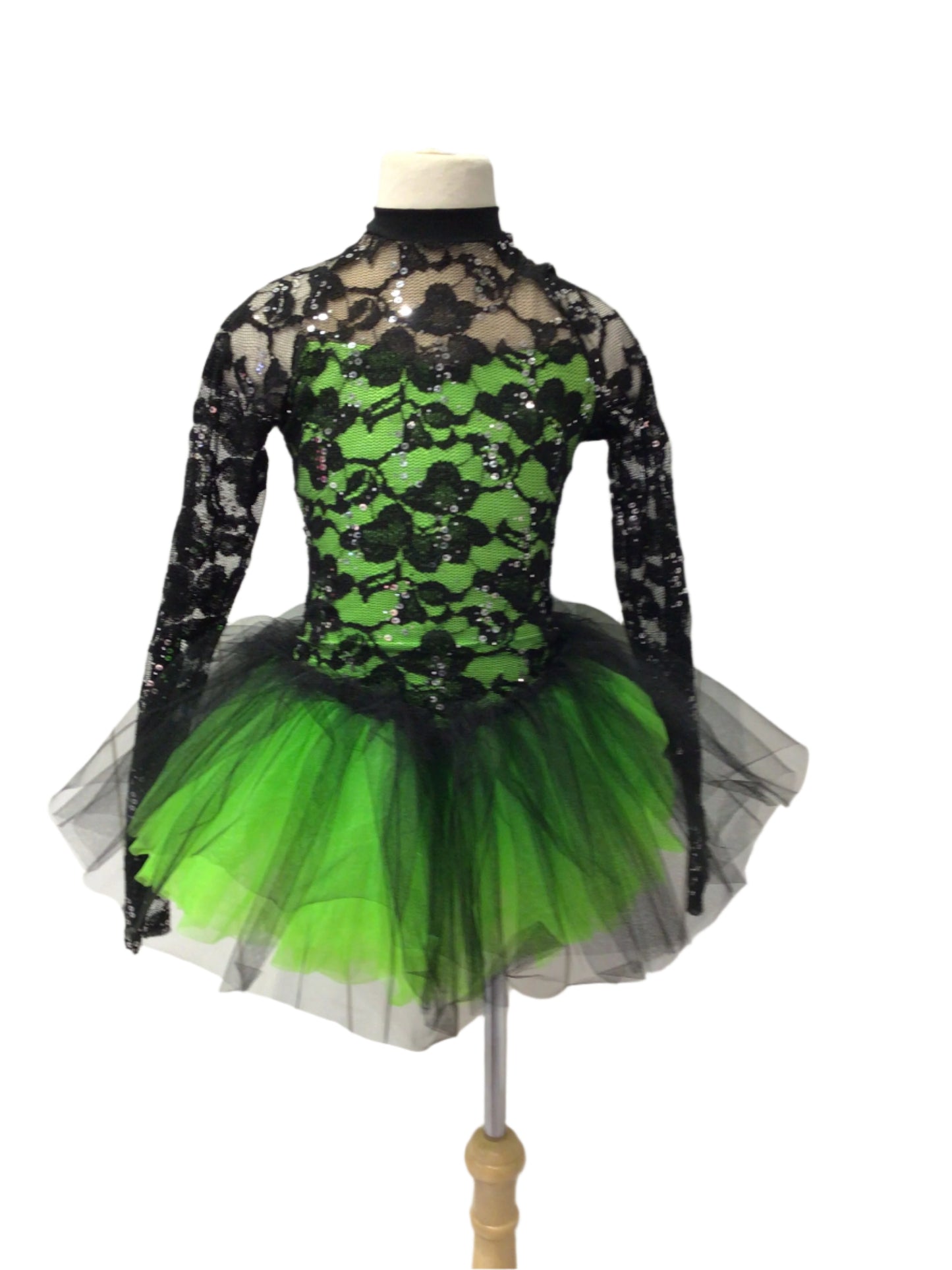Black Lace and Neon Green Tutu
