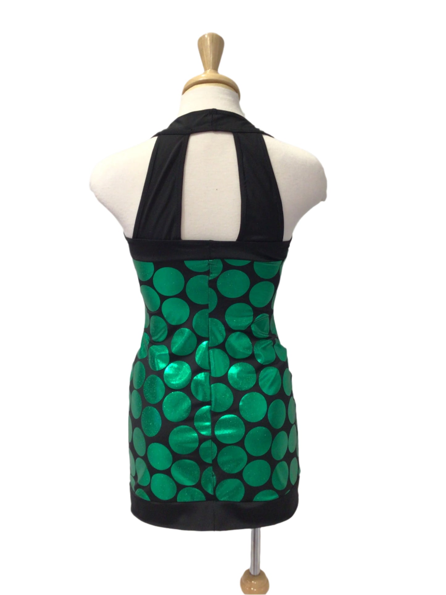 Green and Black Polka Dot Dress