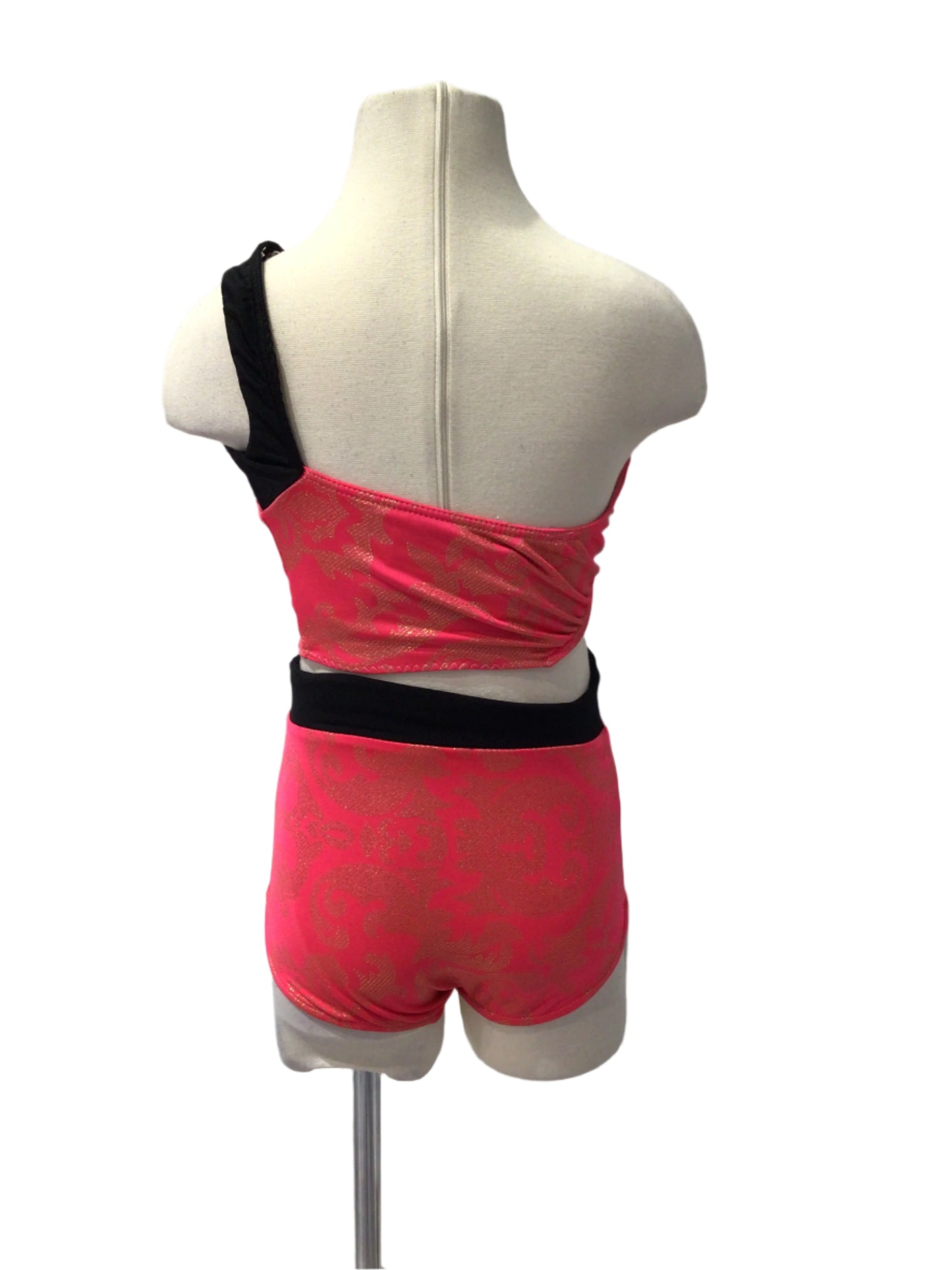 Bright Pink and Black Sport Top and Brief