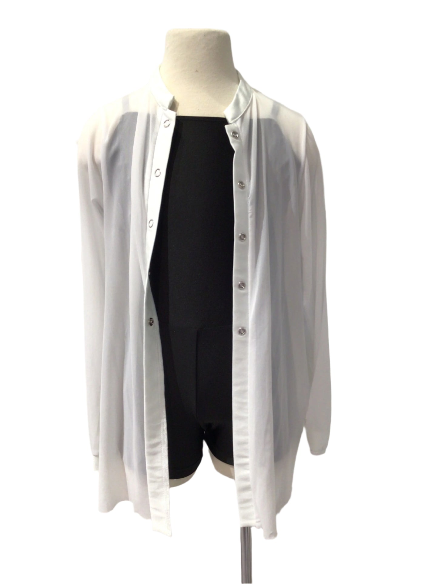 White Flowey Shirt with Black Biketard