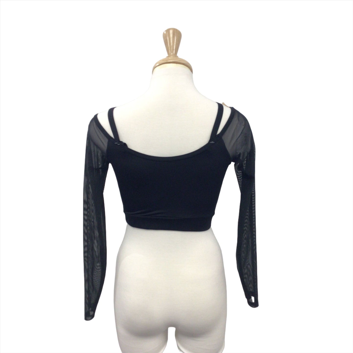 Black Long Sleeve Crop Top