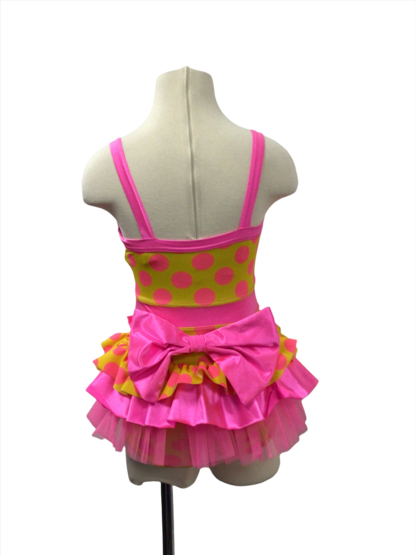 Yellow and Pink Polka Dot Tutu