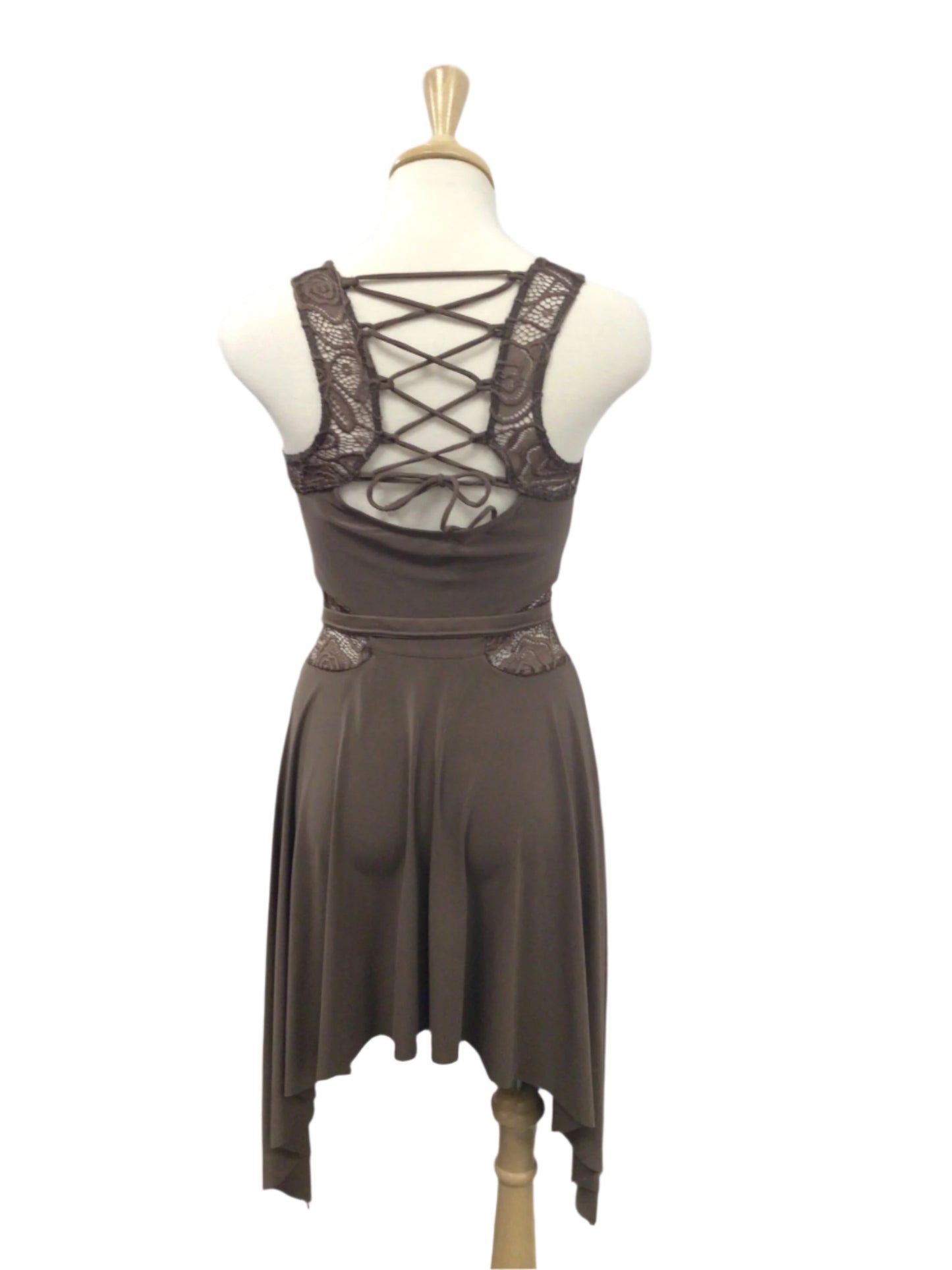 Mocha Dress with Lace