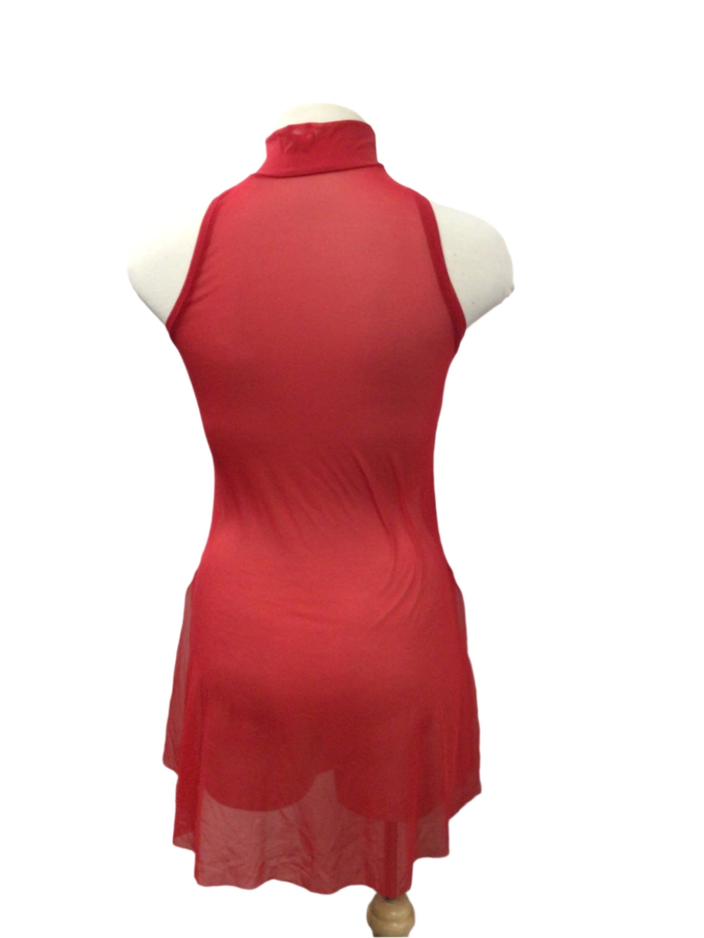 Red Mesh Over Dress