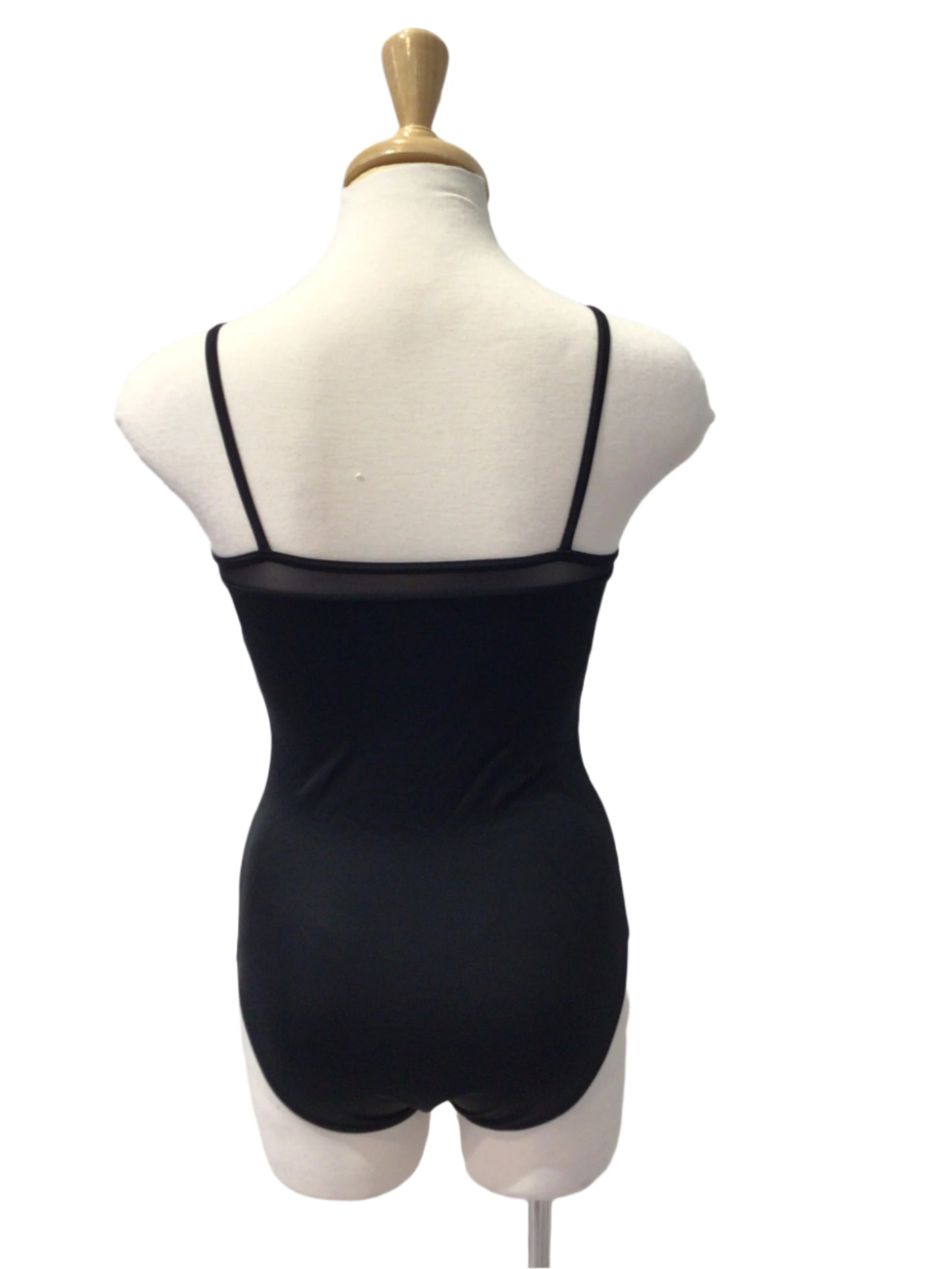 Black Bodysuit with Mesh Neckline